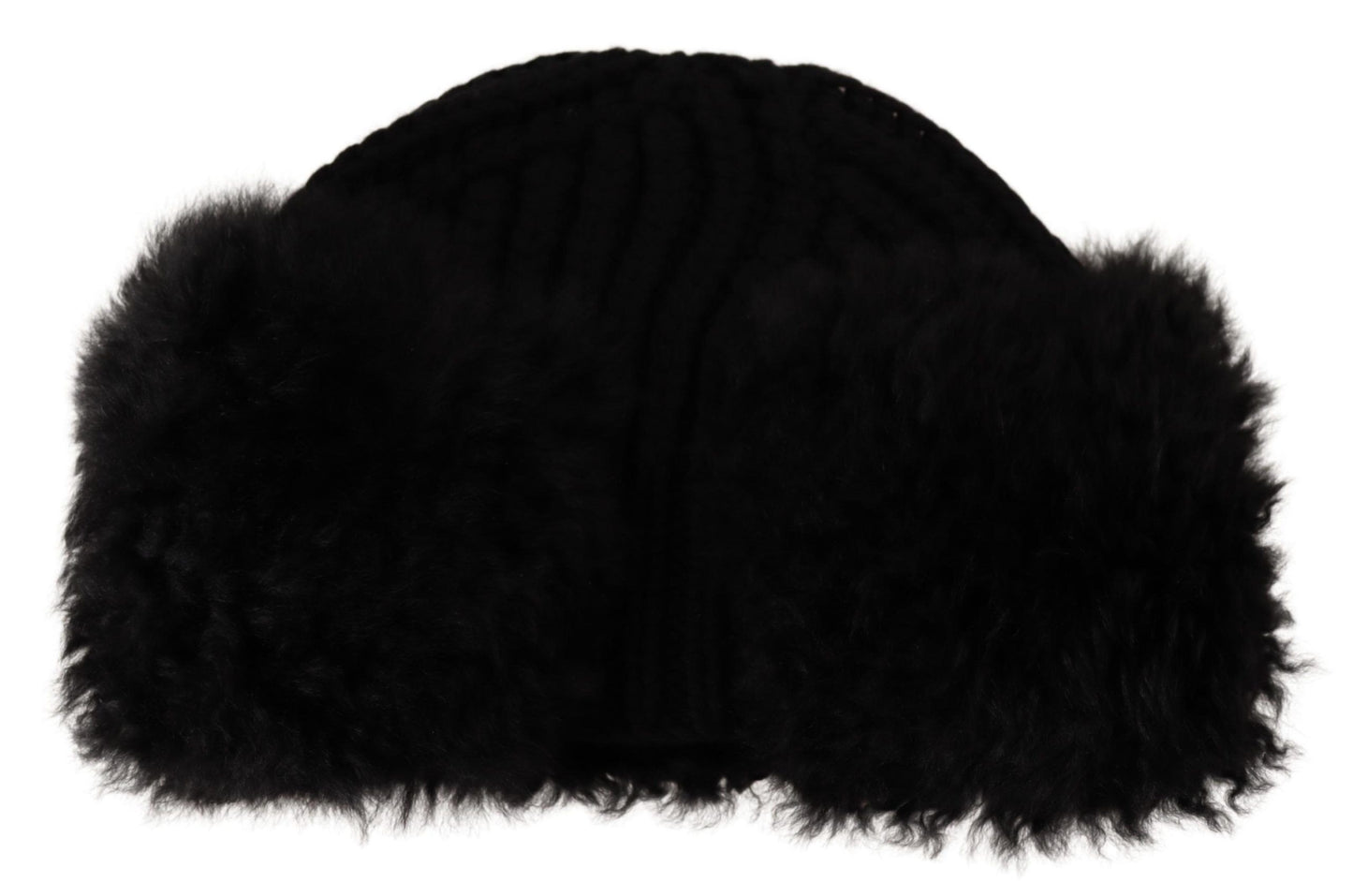 Dolce & Gabbana Elegant Black Cashmere Alpaca Fur Beanie - Elegance Online Limited