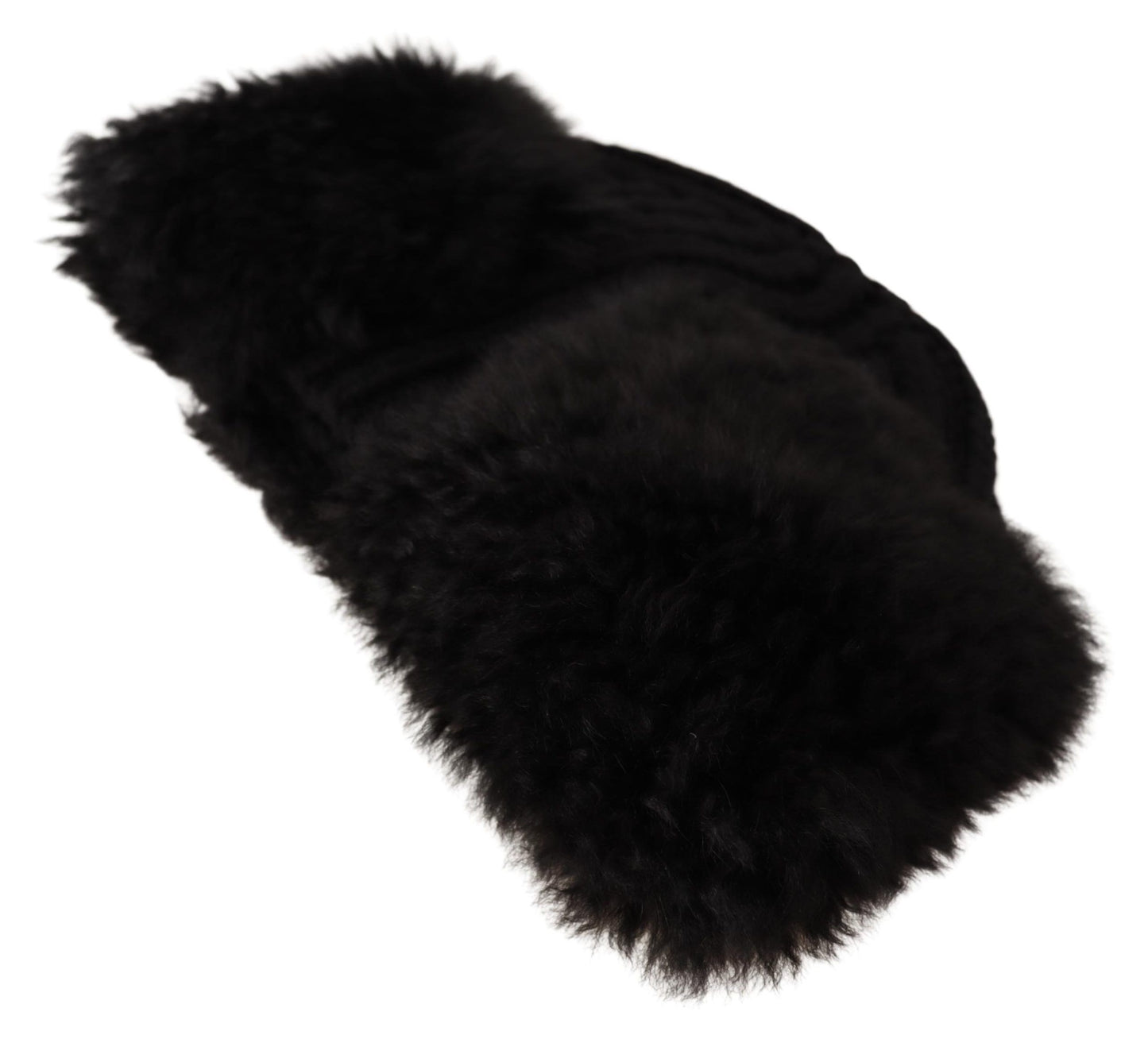 Dolce & Gabbana Elegant Black Cashmere Alpaca Fur Beanie - Elegance Online Limited