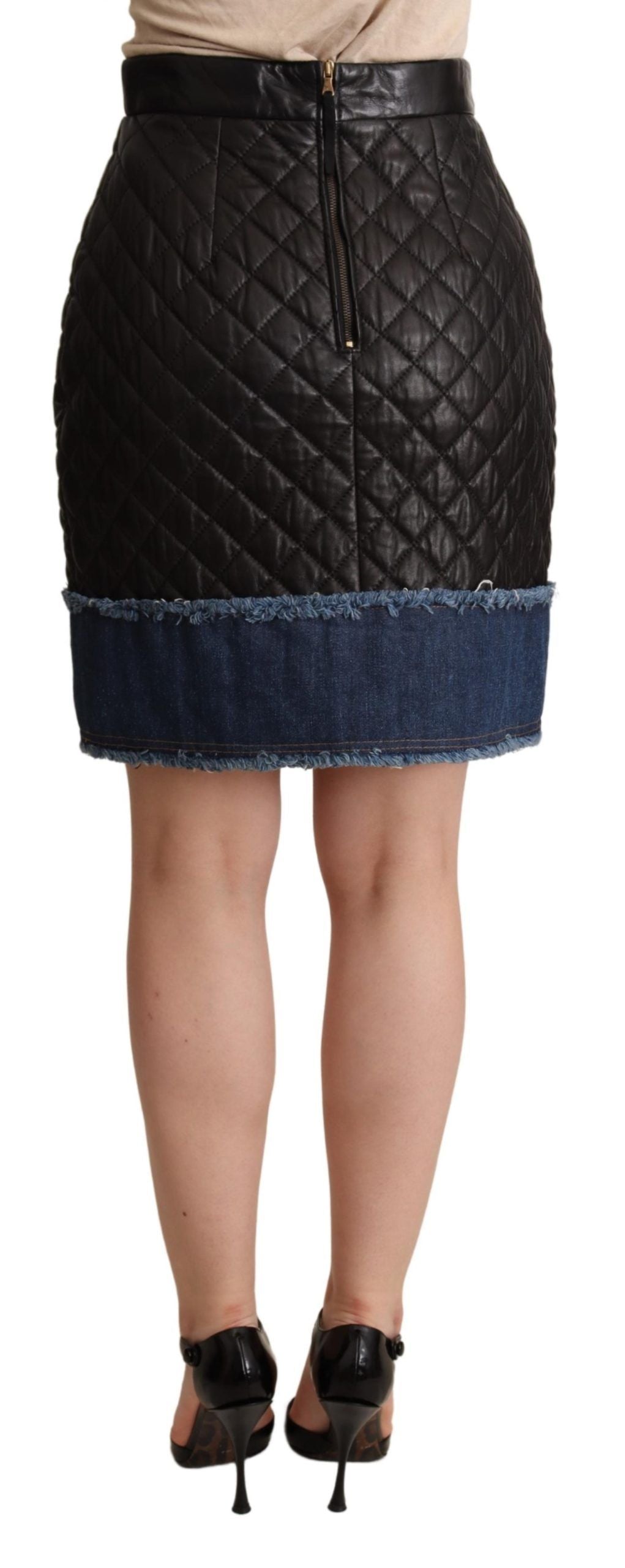 Dolce & Gabbana Sleek High-Waist Leather Mini Skirt - Elegance Online Limited