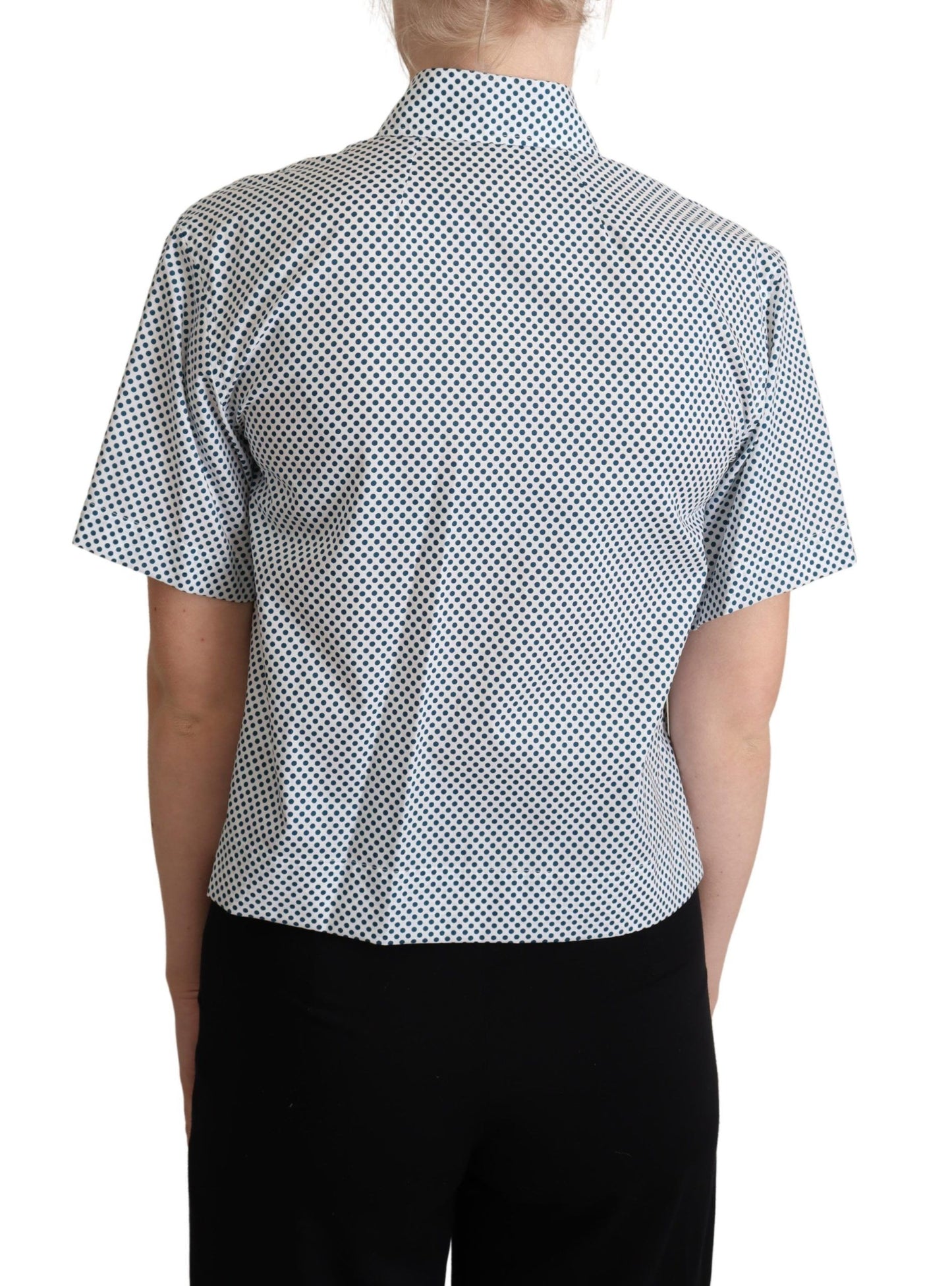 Dolce & Gabbana Elegant Polka Dot Cotton Polo Shirt - Elegance Online Limited