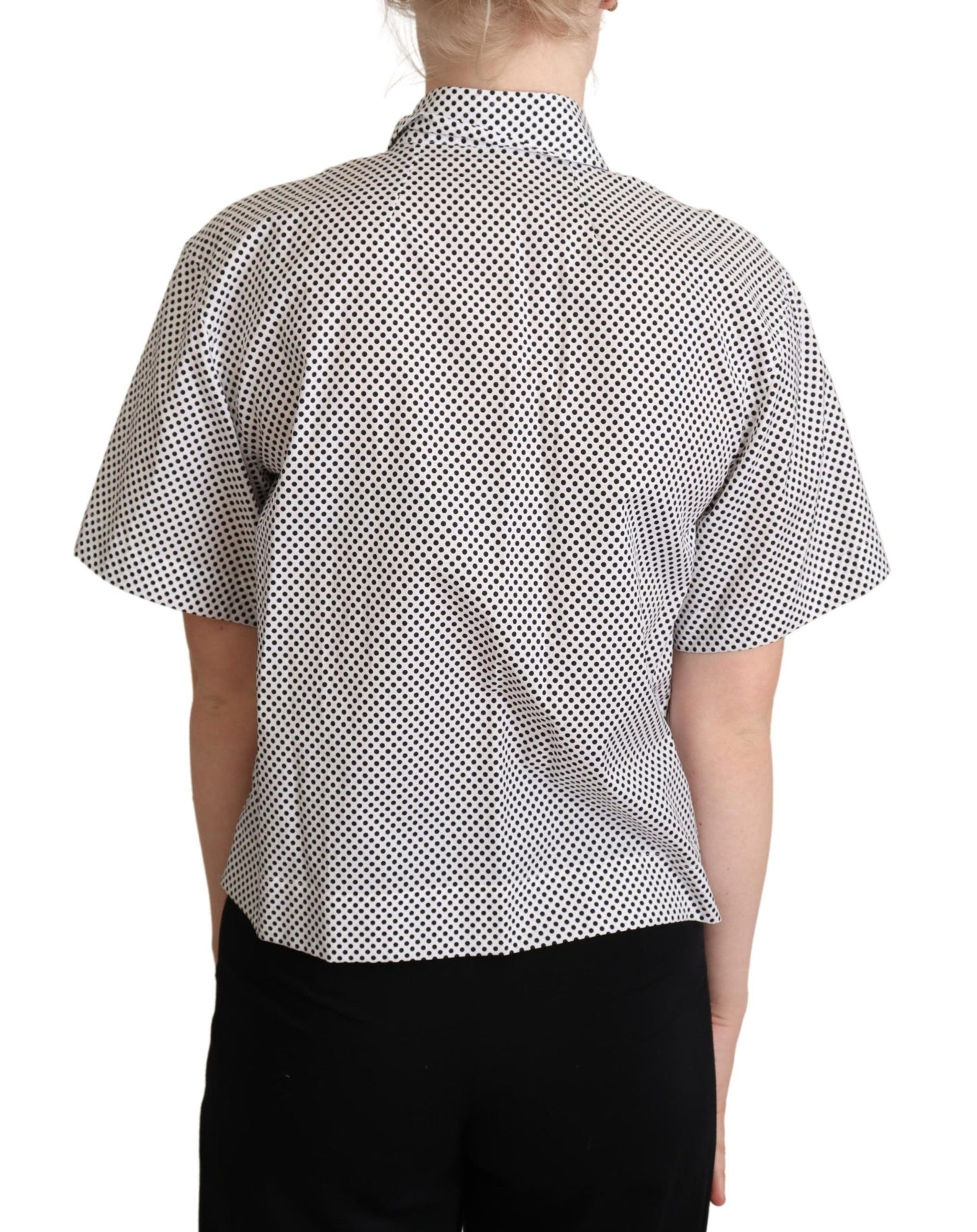 Dolce & Gabbana Elegant Polka Dot Cotton Polo Top - Elegance Online Limited