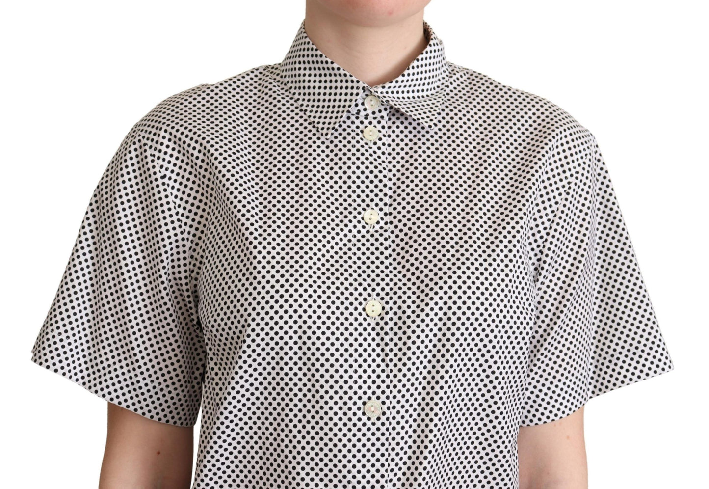 Dolce & Gabbana Elegant Polka Dot Cotton Polo Top - Elegance Online Limited