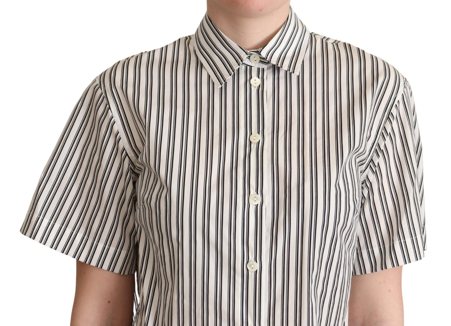Dolce & Gabbana Elegant Striped Cotton Polo Top - Elegance Online Limited