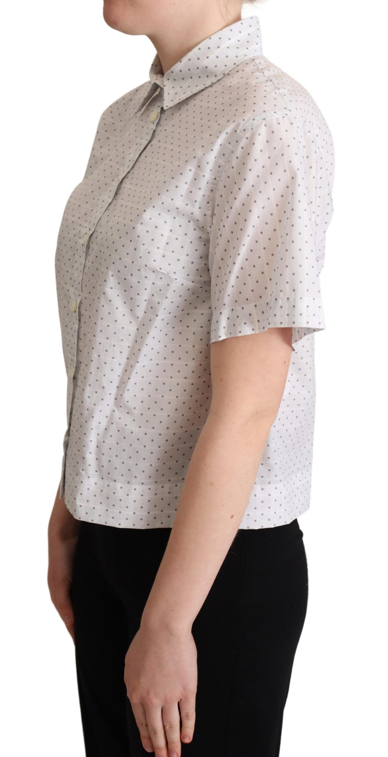Dolce & Gabbana Elegant Polka Dot Cotton Polo Top - Elegance Online Limited