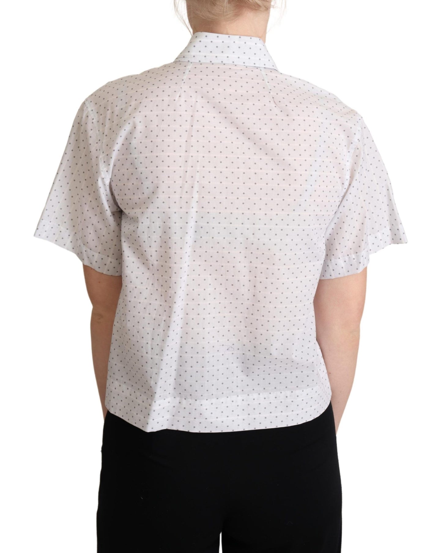 Dolce & Gabbana Elegant Polka Dot Cotton Polo Top - Elegance Online Limited