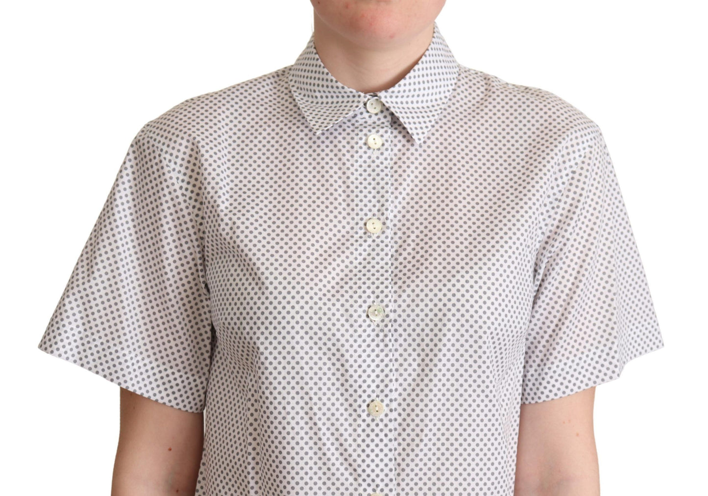 Dolce & Gabbana Chic Gray Polka Dot Short Sleeve Polo - Elegance Online Limited