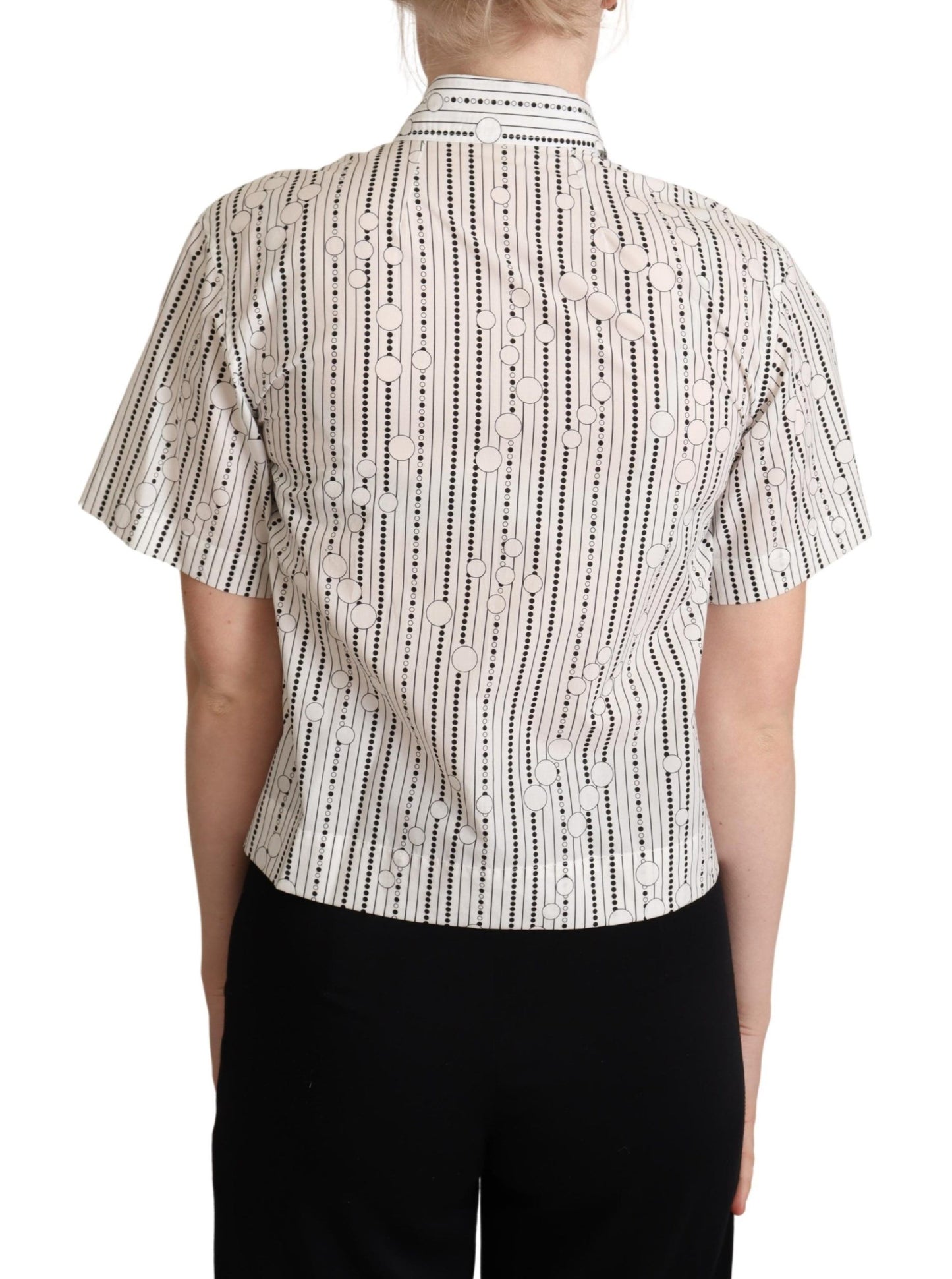 Dolce & Gabbana Geometric Elegance Collared Polo Top - Elegance Online Limited