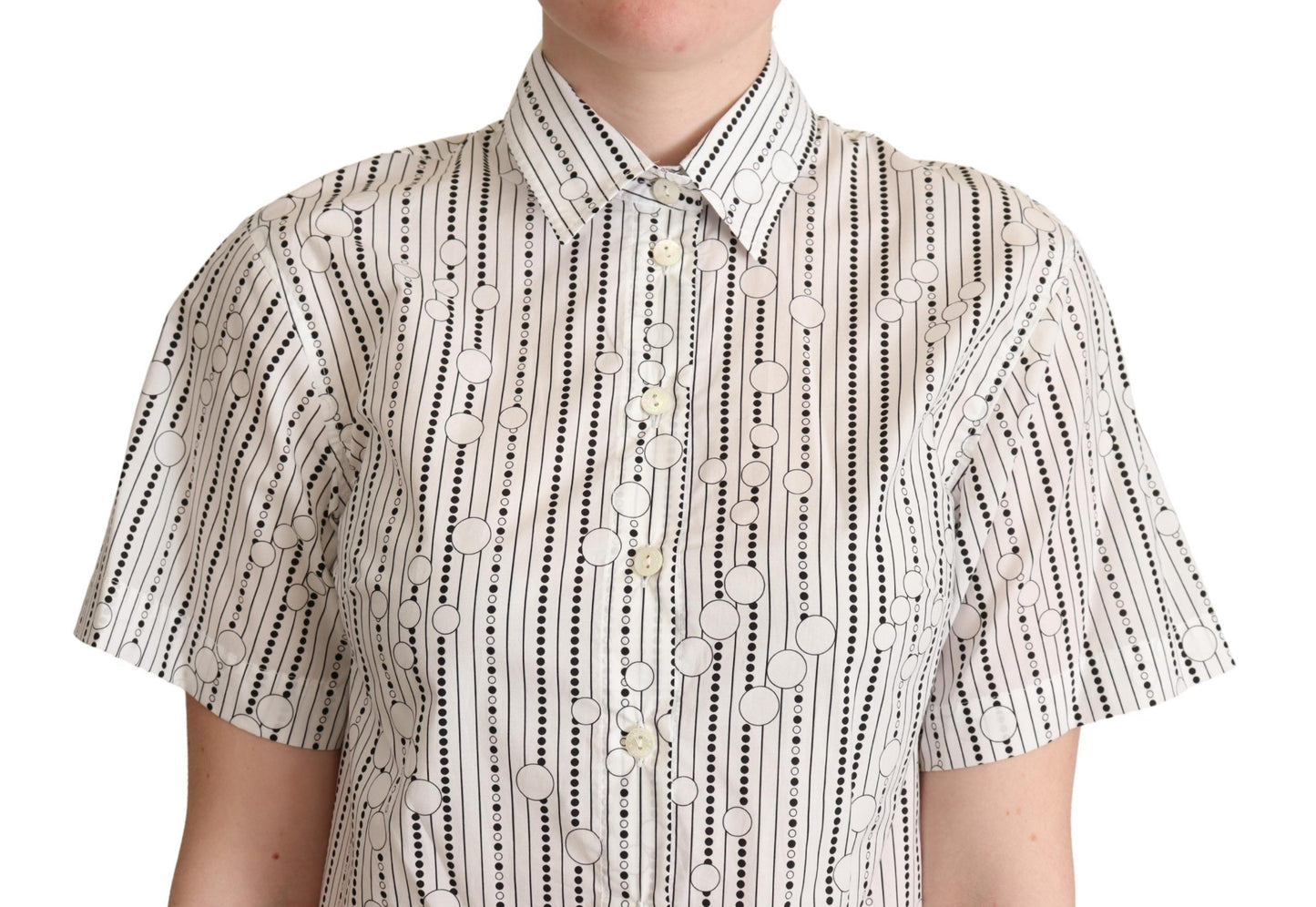 Dolce & Gabbana Geometric Elegance Collared Polo Top - Elegance Online Limited