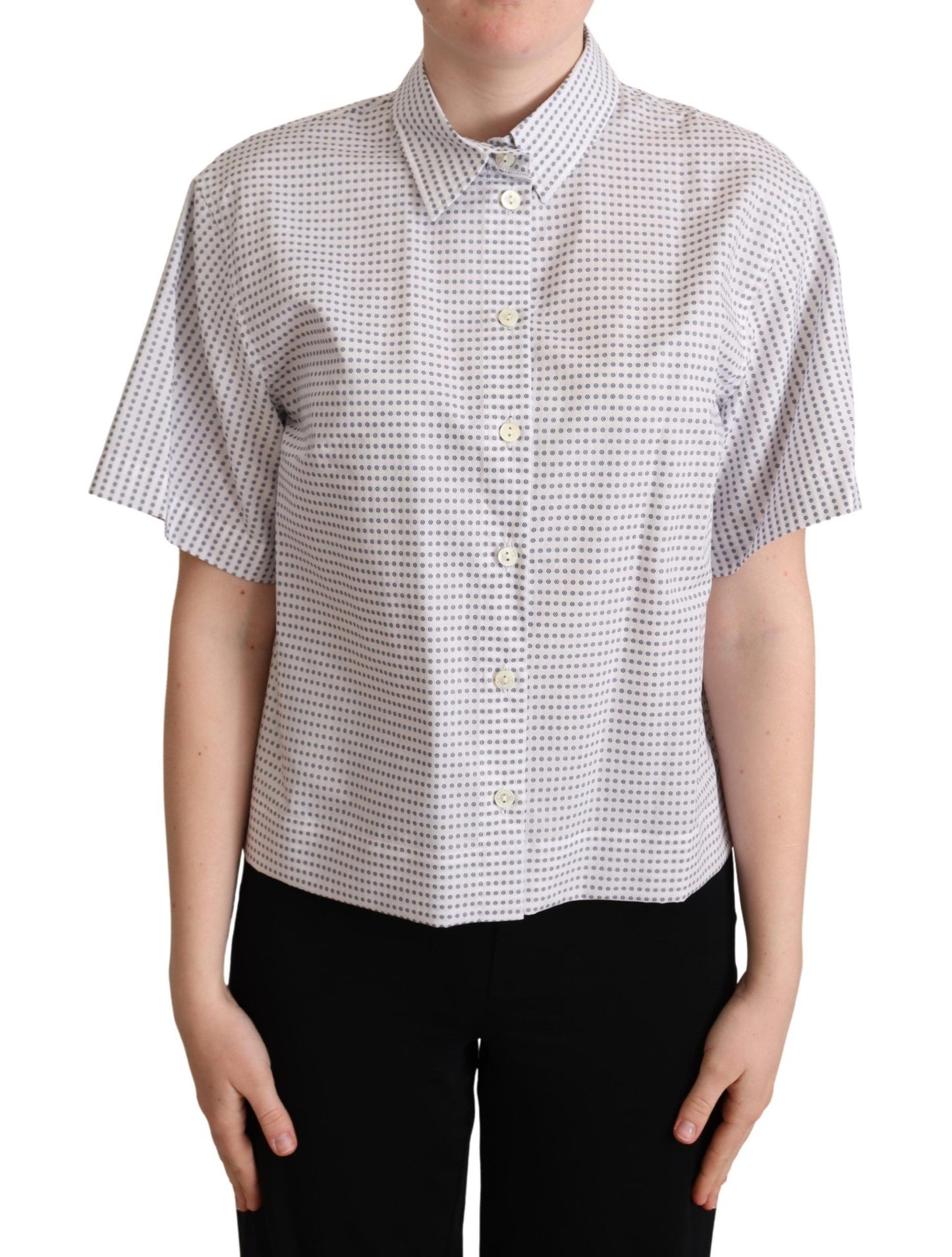 Dolce & Gabbana Elegant Polka Dots Collared Polo Top - Elegance Online Limited