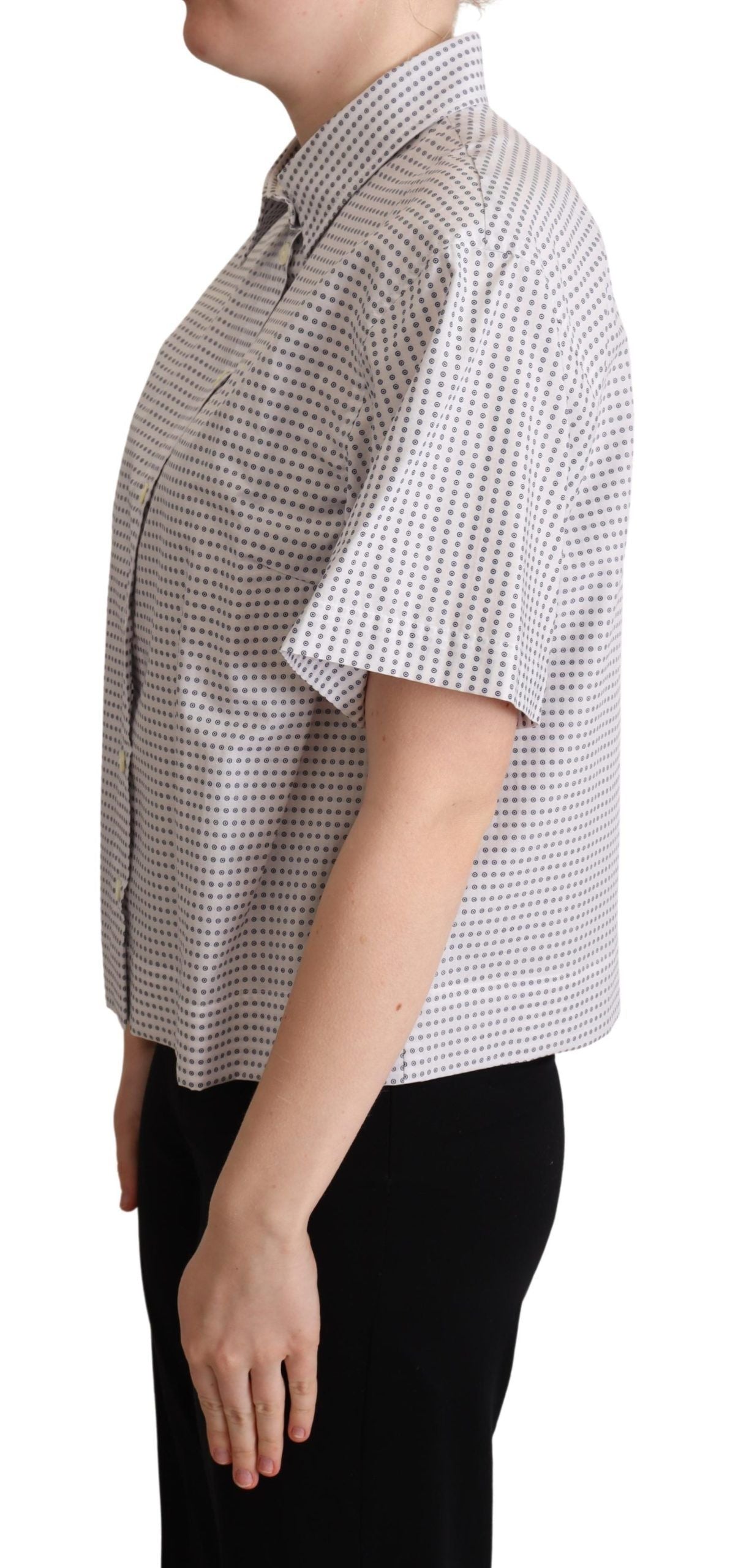 Dolce & Gabbana Elegant Polka Dots Collared Polo Top - Elegance Online Limited
