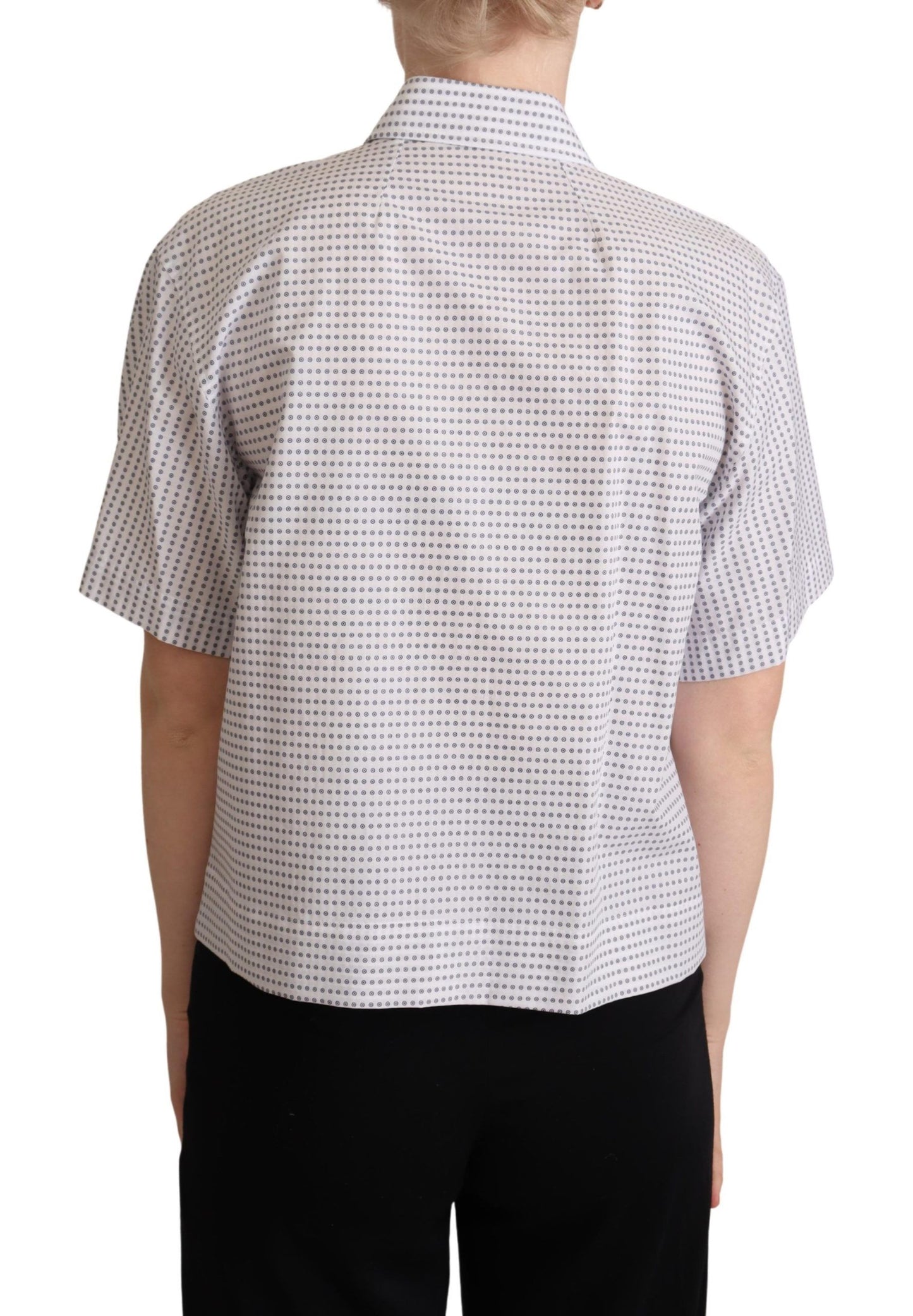 Dolce & Gabbana Elegant Polka Dots Collared Polo Top - Elegance Online Limited