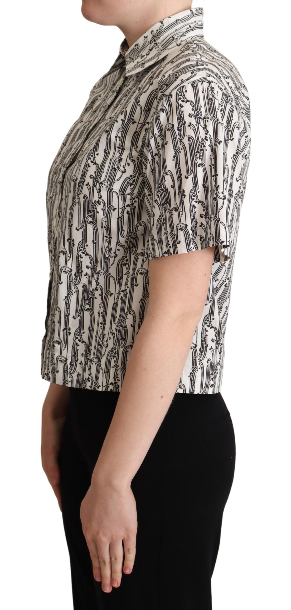 Dolce & Gabbana Elegant Floral Cotton Polo Top - Elegance Online Limited