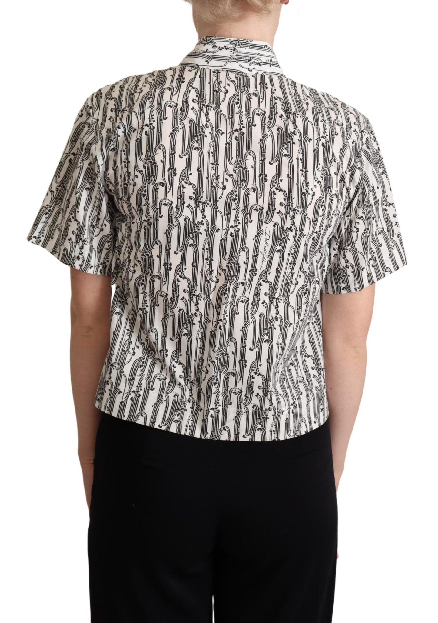 Dolce & Gabbana Elegant Floral Cotton Polo Top - Elegance Online Limited