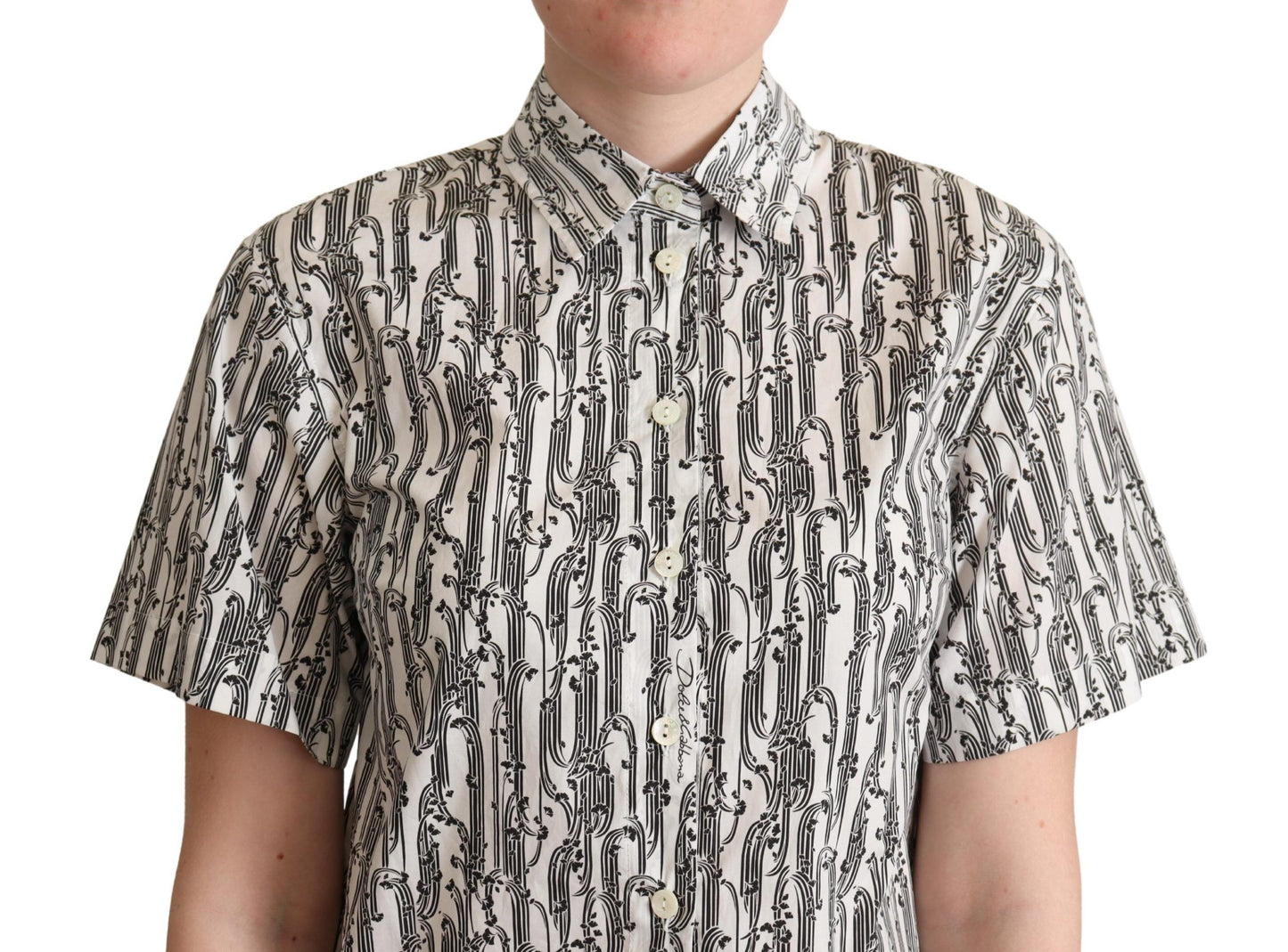 Dolce & Gabbana Elegant Floral Cotton Polo Top - Elegance Online Limited