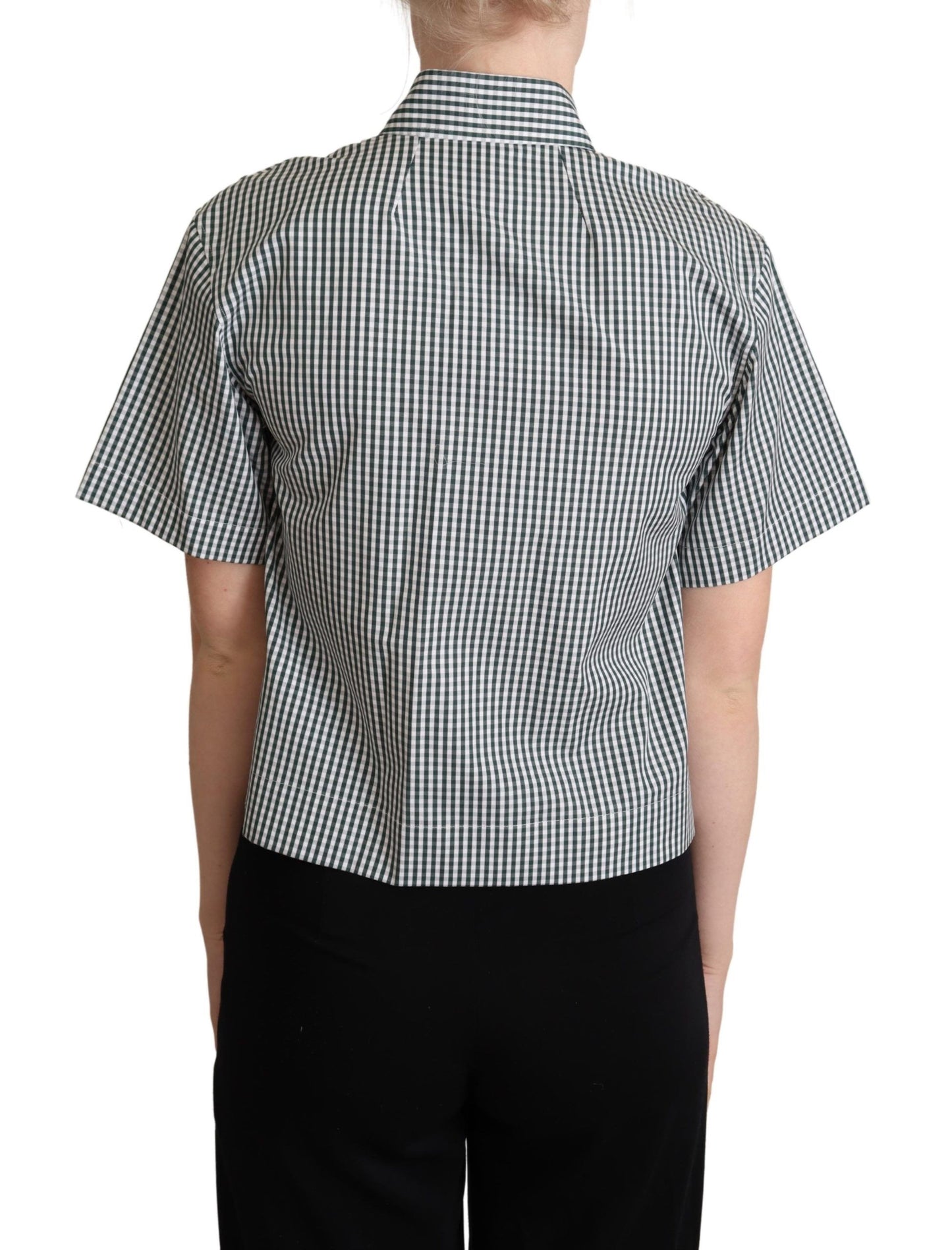 Dolce & Gabbana Elegant Checkered Cotton Polo Top - Elegance Online Limited