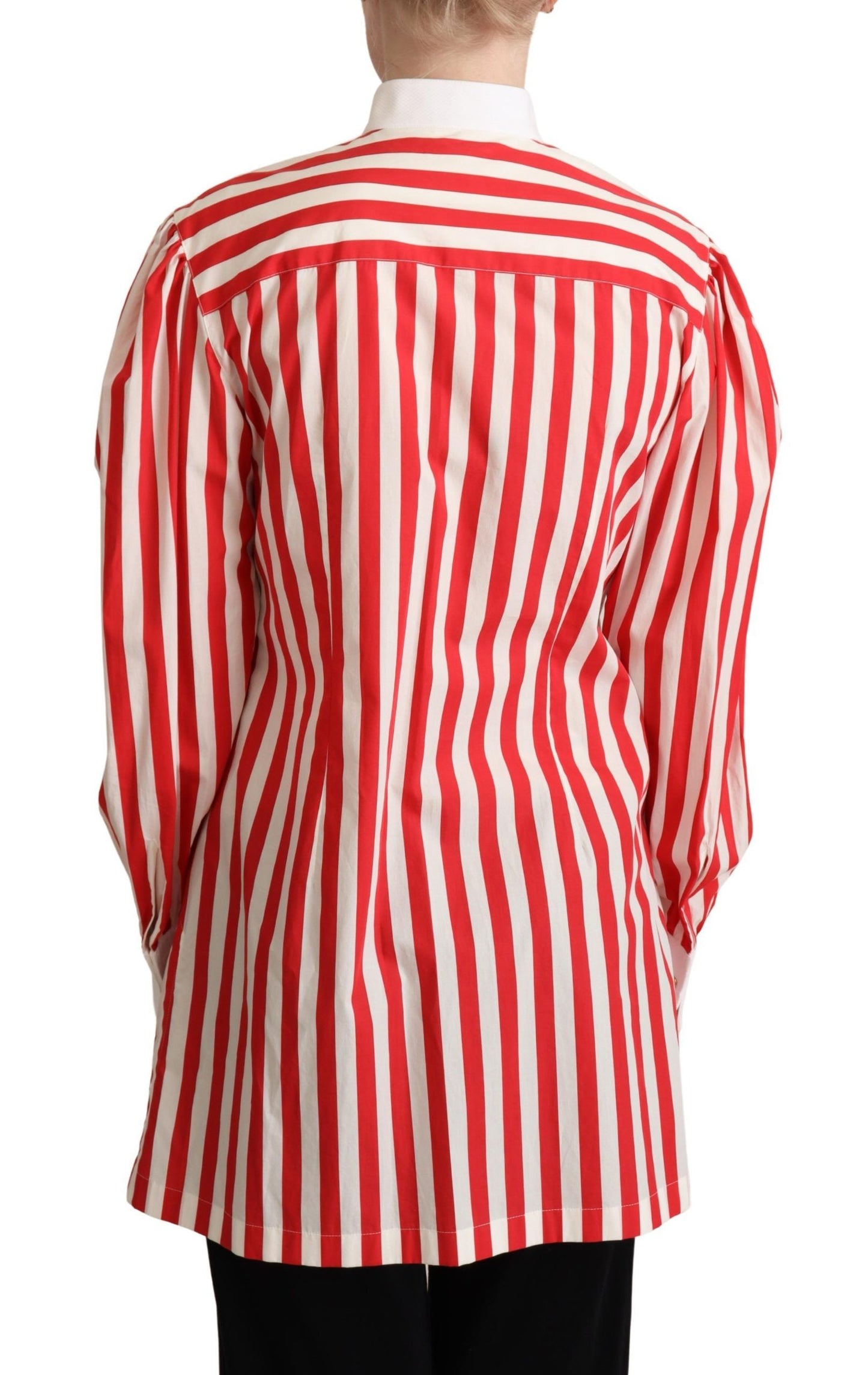 Dolce & Gabbana Elegant Red and White Stripe Cotton Polo Top - Elegance Online Limited