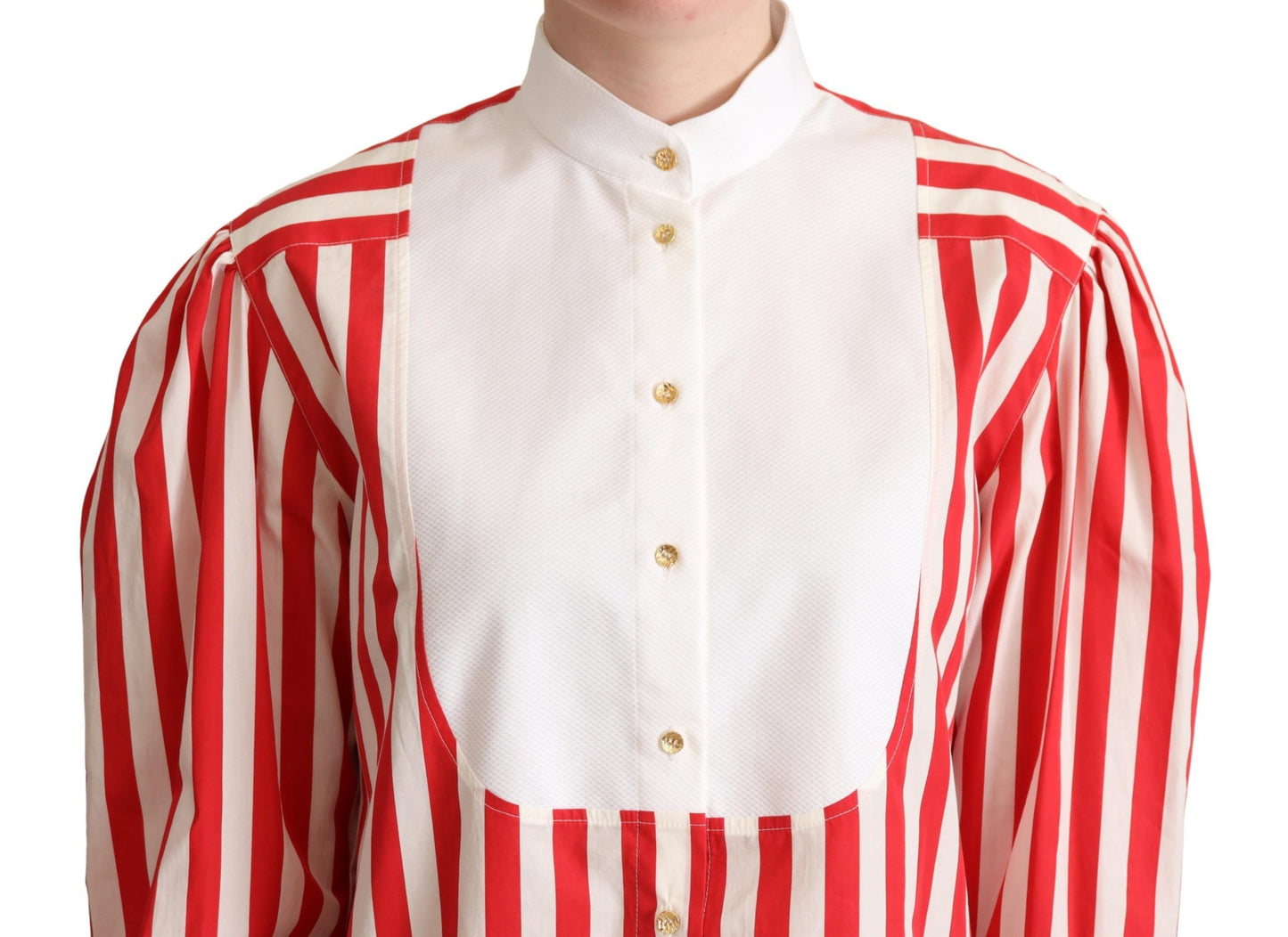 Dolce & Gabbana Elegant Red and White Stripe Cotton Polo Top - Elegance Online Limited