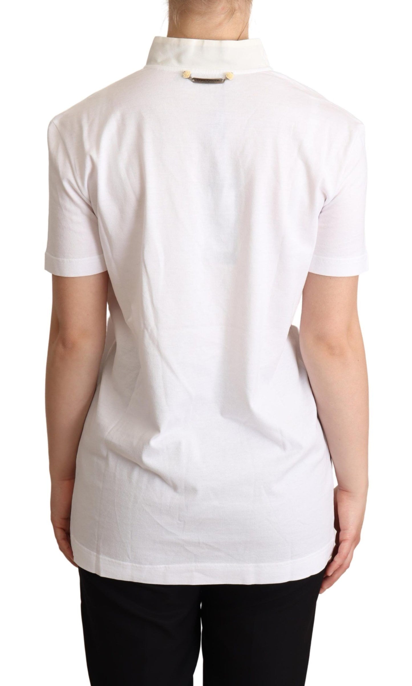 Dolce & Gabbana Chic T-shirt en coton et soie avec slogan d'amour