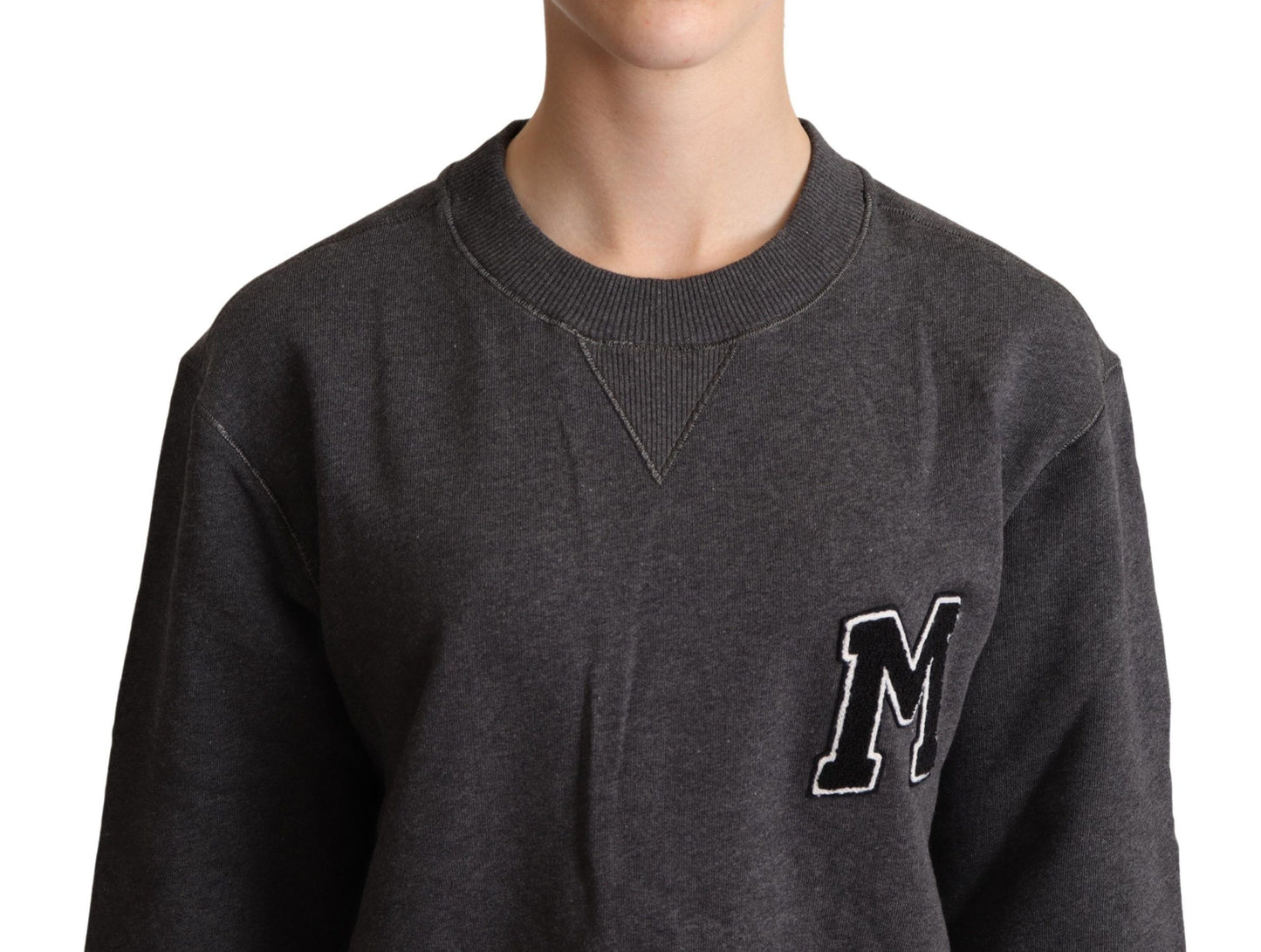 Dolce & Gabbana Chic Gray Embroidered Cotton Sweater - Elegance Online Limited