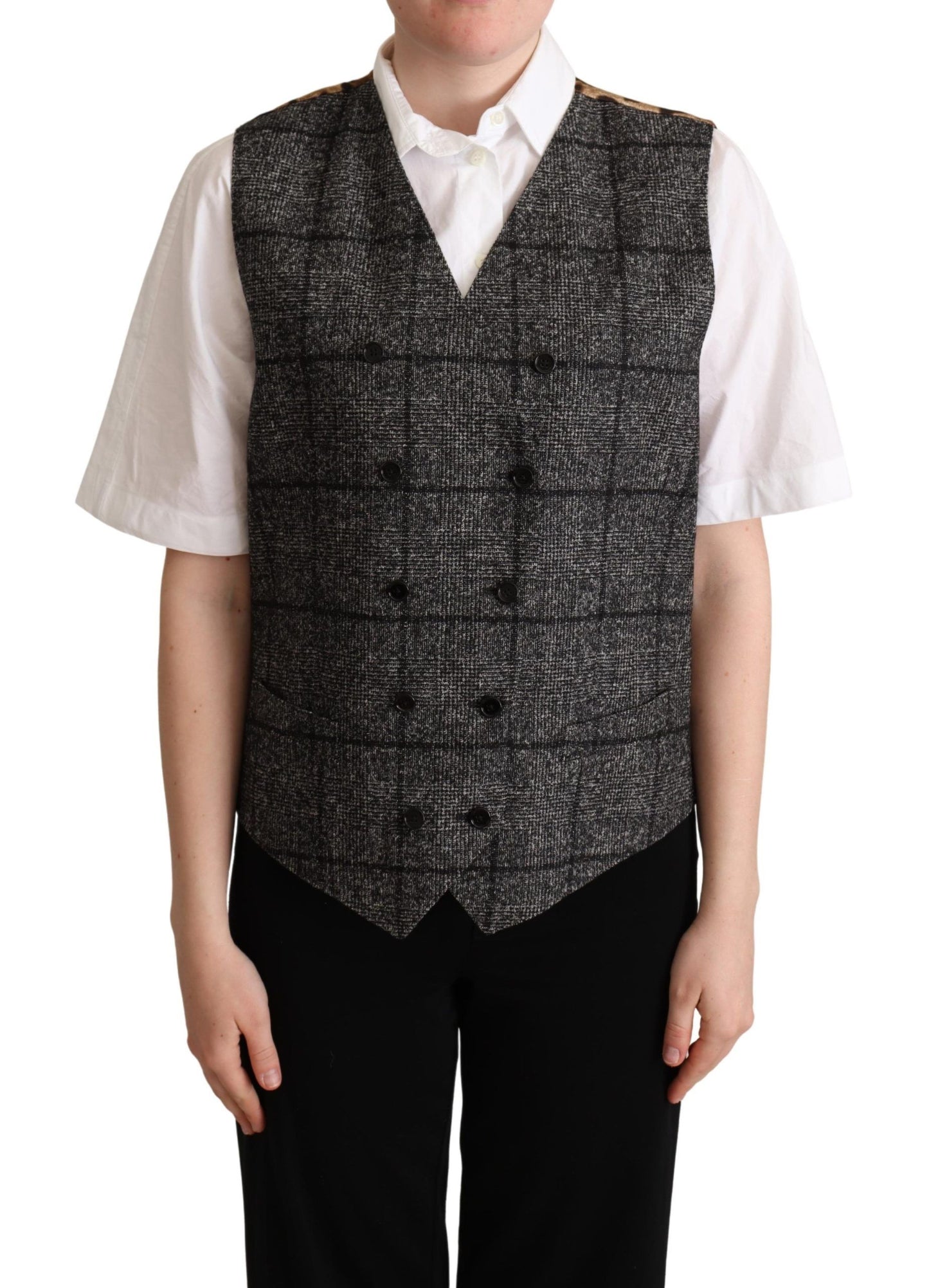 Dolce & Gabbana Elegant Leopard Print Sleeveless Vest - Elegance Online Limited