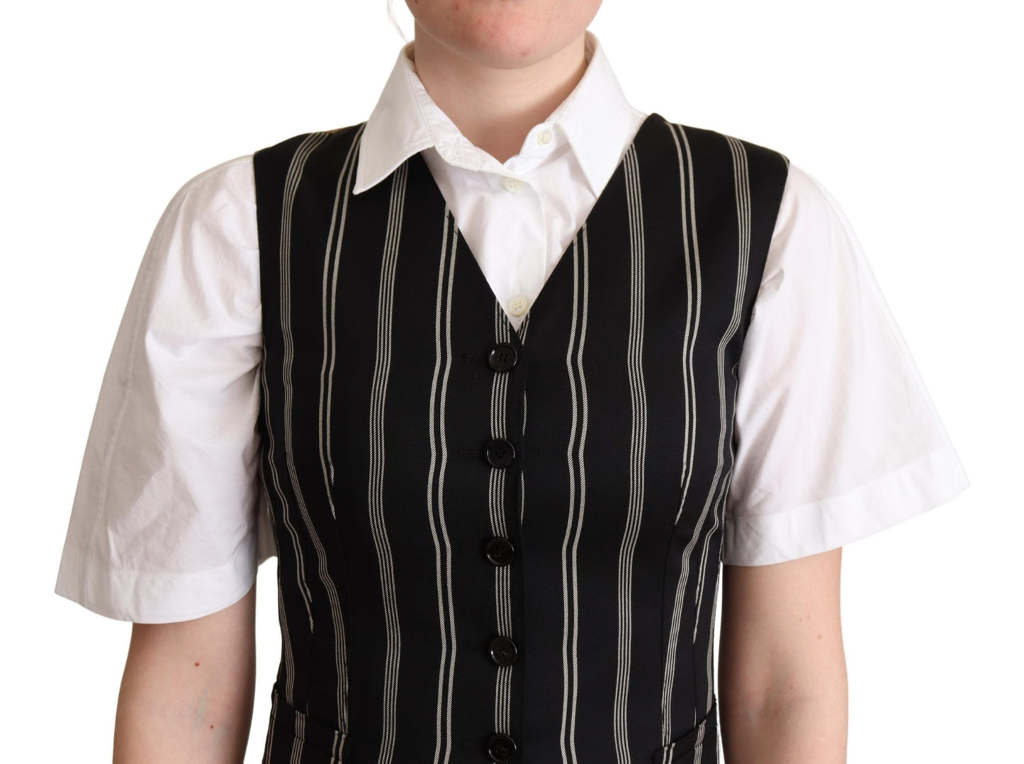 Dolce & Gabbana Chic Black Leopard Print Waistcoat - Elegance Online Limited