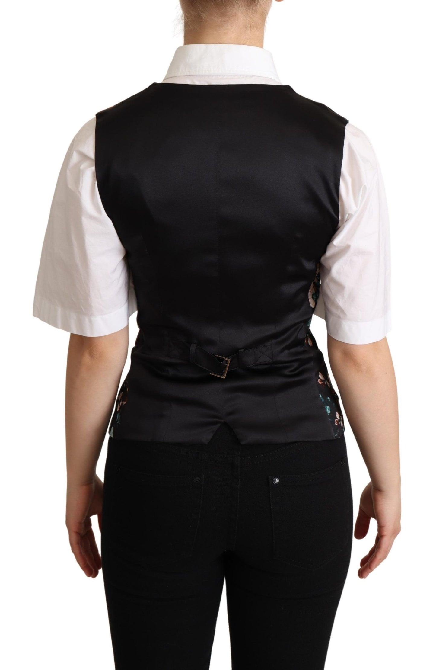 Dolce & Gabbana Exquisite Floral Jacquard Waistcoat - Elegance Online Limited