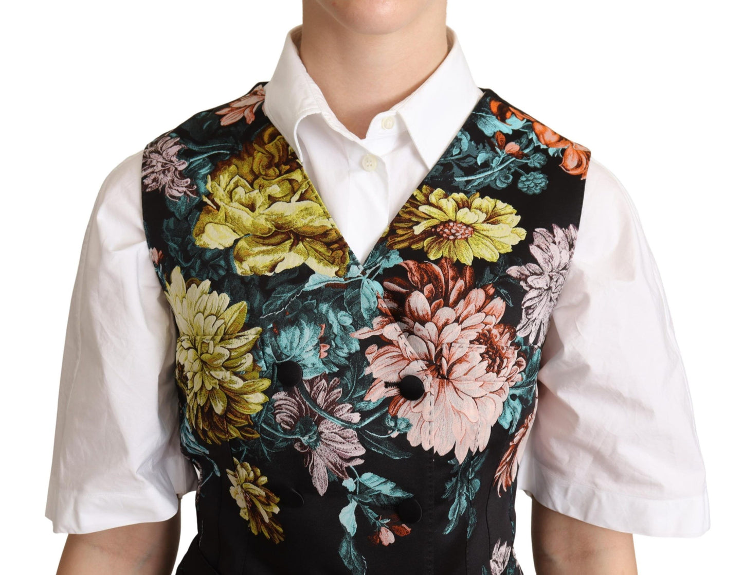 Dolce & Gabbana Exquisite Floral Jacquard Waistcoat - Elegance Online Limited