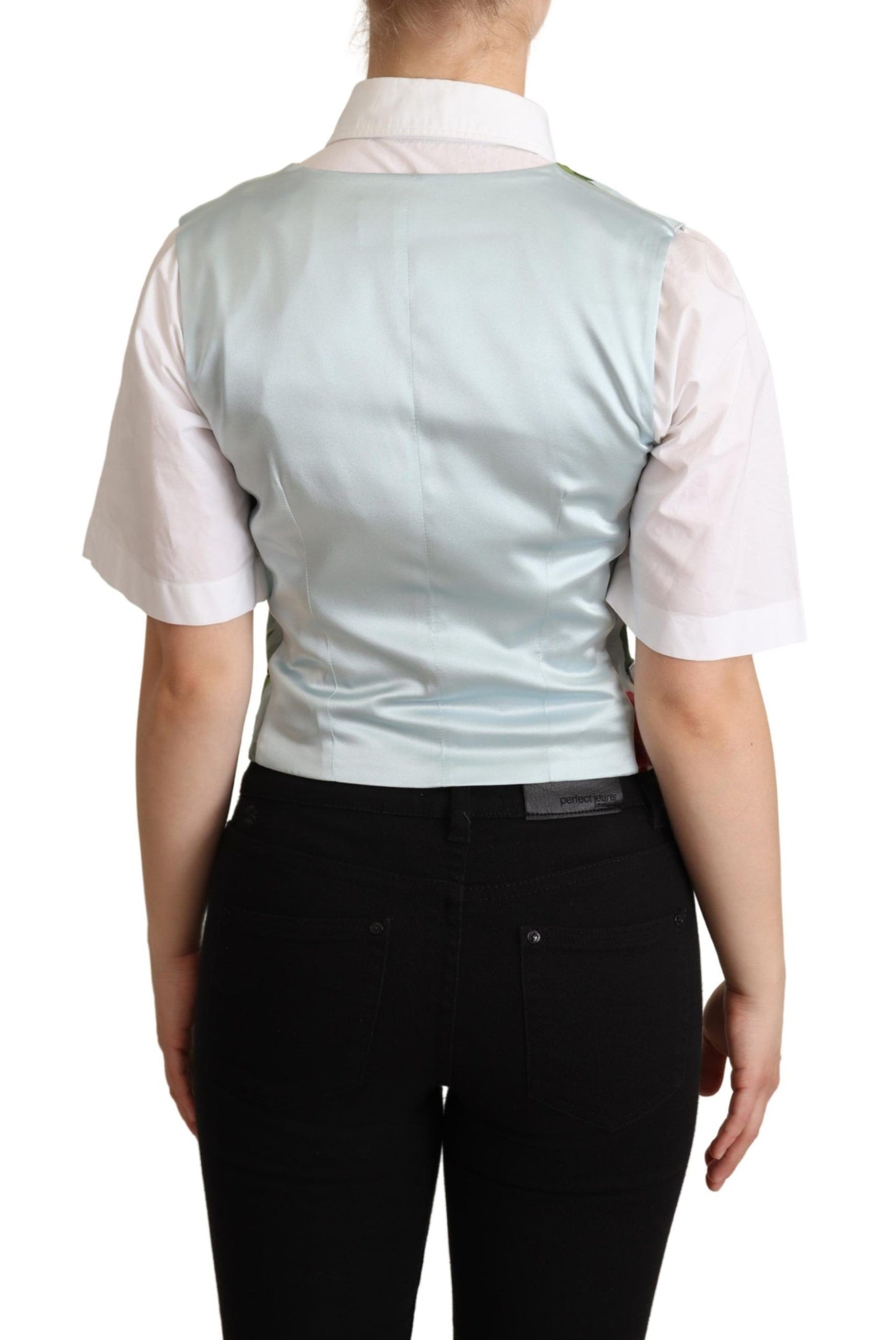 Dolce & Gabbana Elegant Floral Print Silk Waistcoat - Elegance Online Limited