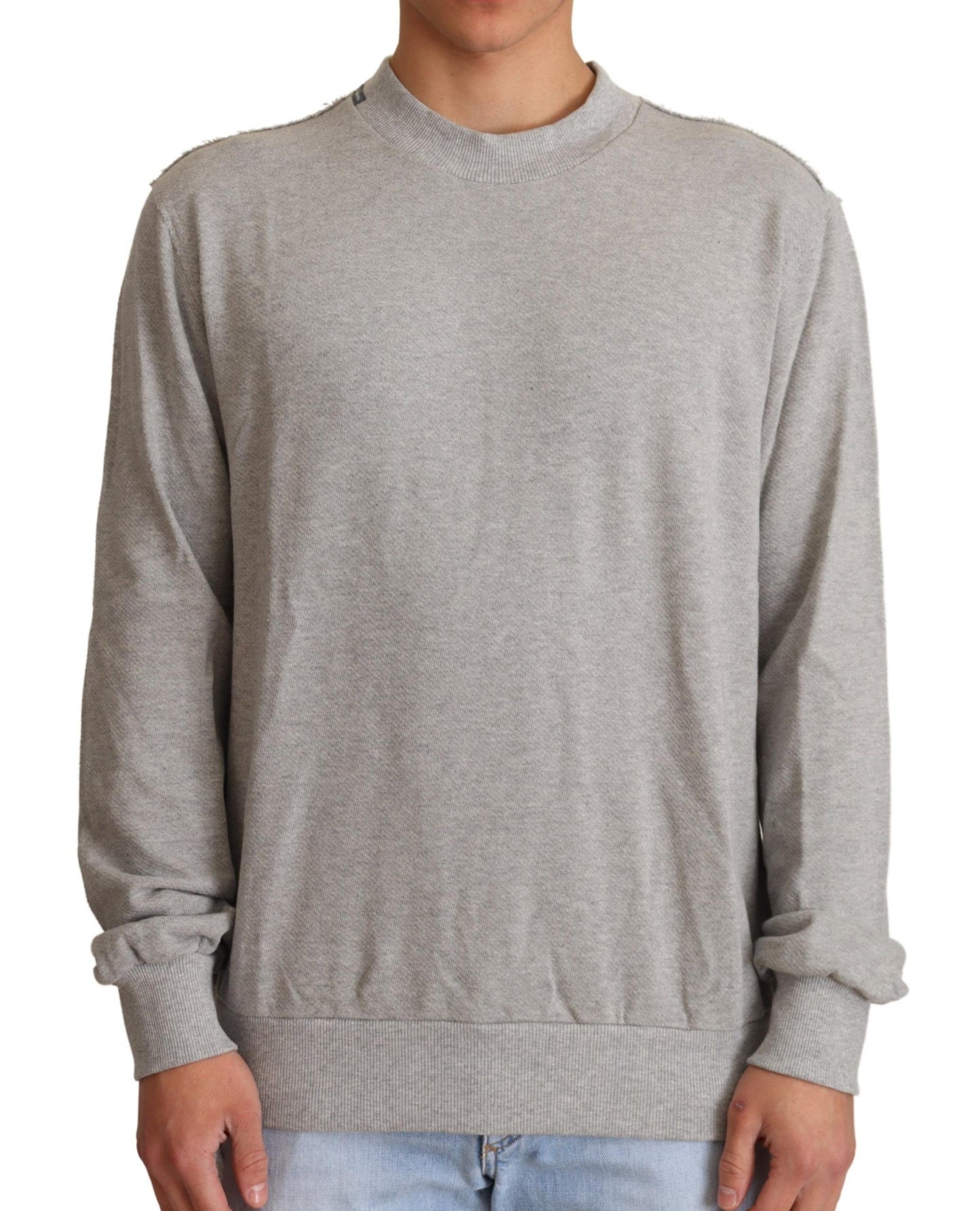 Dolce & Gabbana Sofisticado suéter gris con cuello redondo