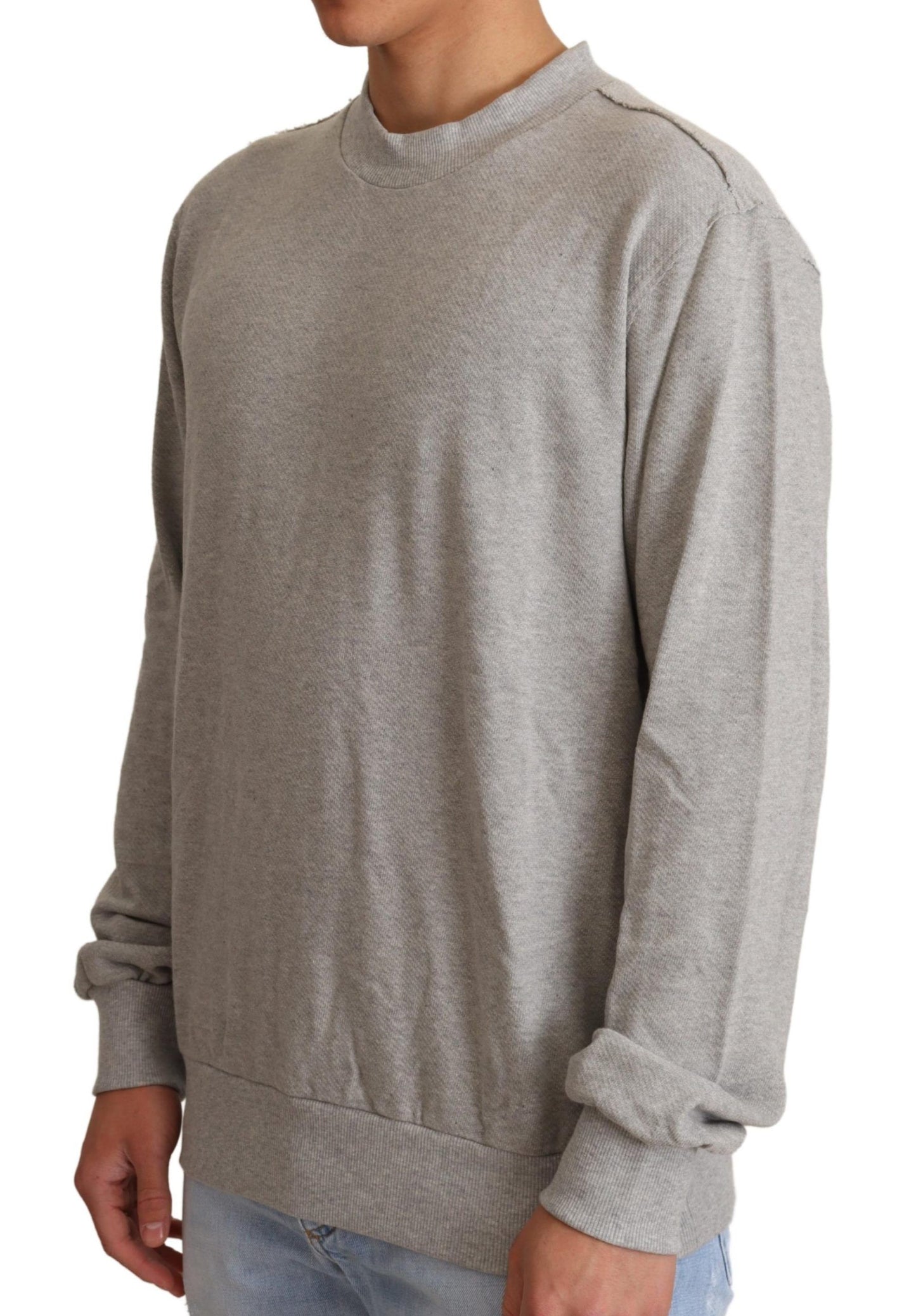 Dolce & Gabbana Sofisticado suéter gris con cuello redondo
