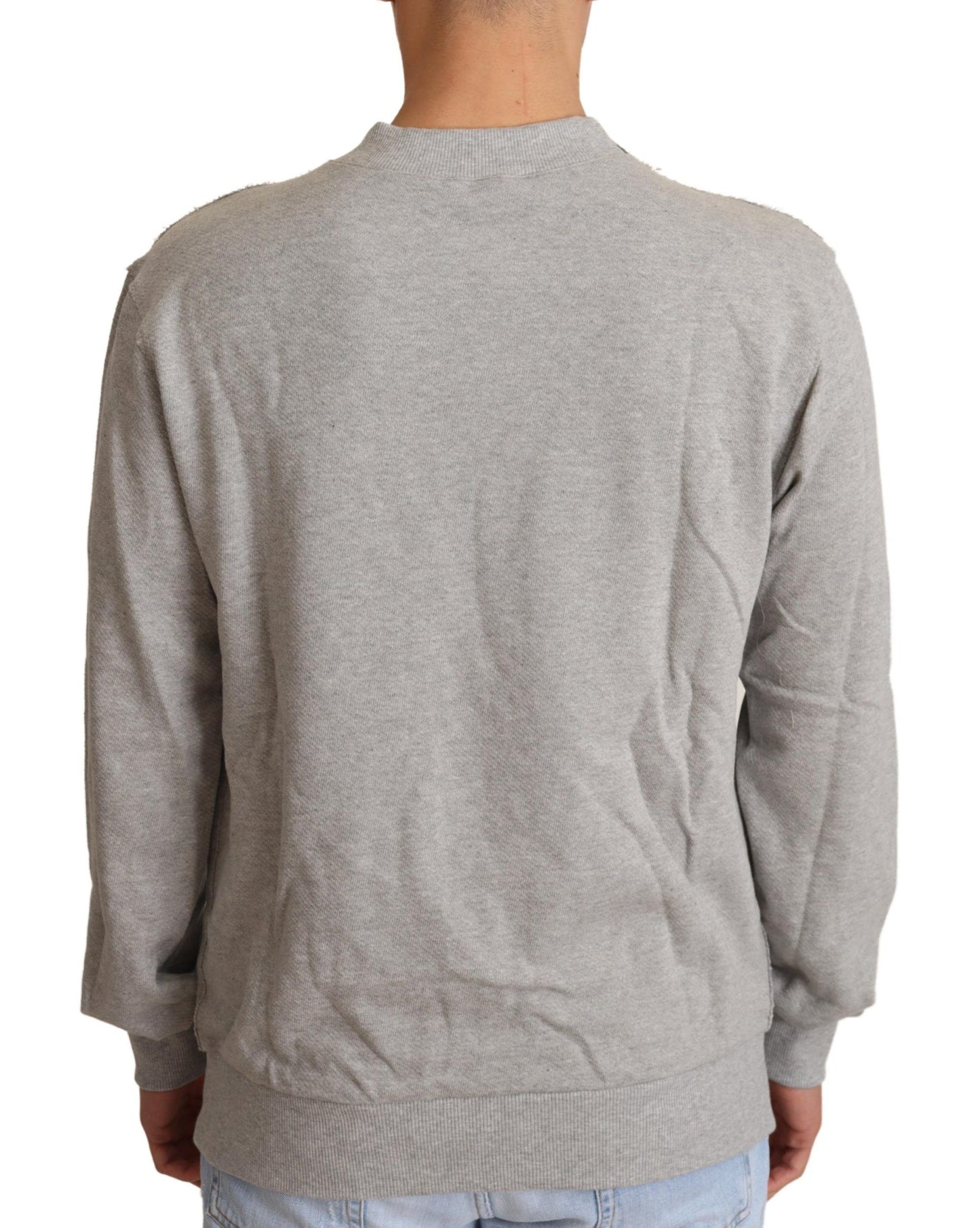 Dolce & Gabbana Sofisticado suéter gris con cuello redondo