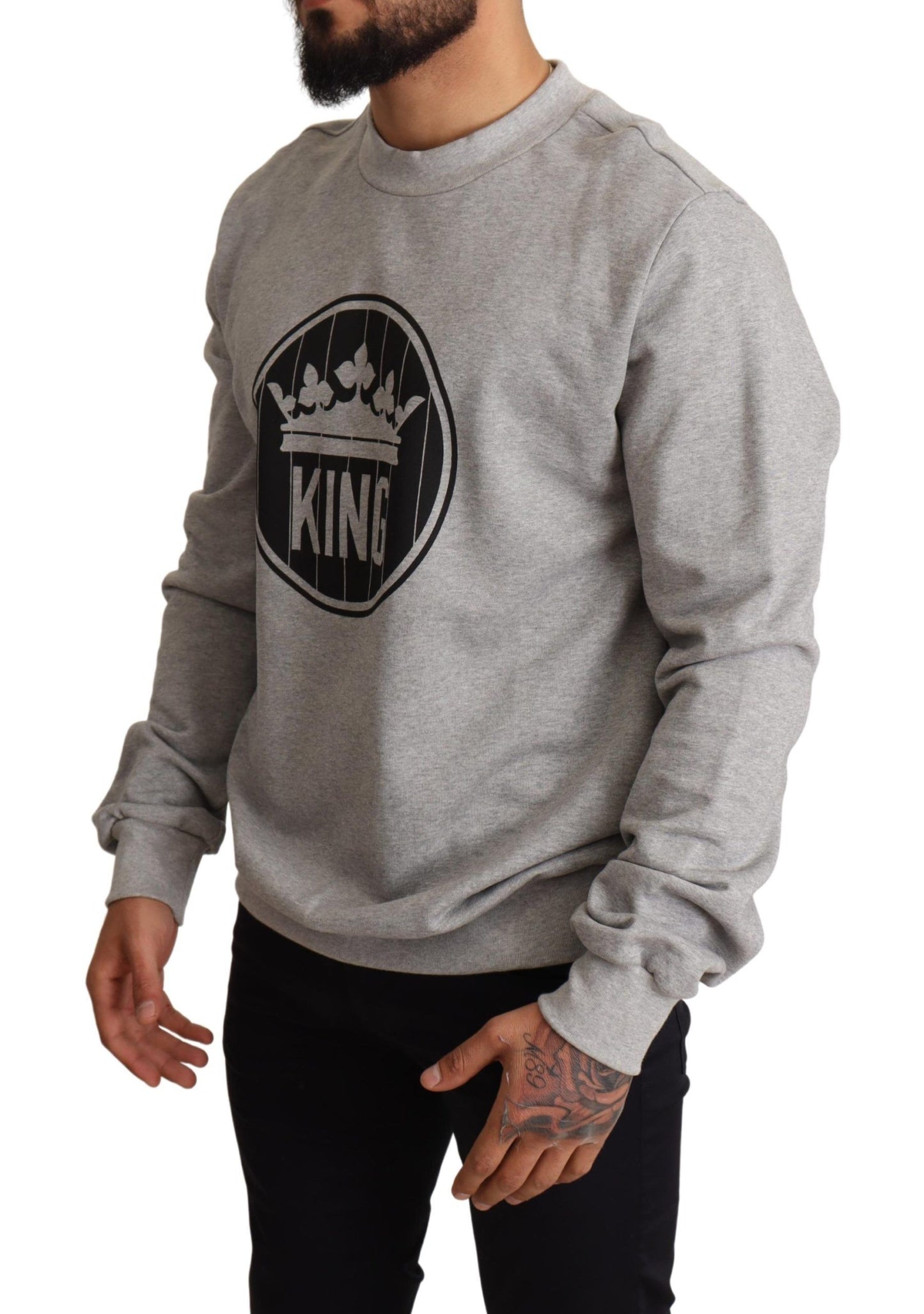 Dolce & Gabbana Jersey Regal Crown Cotton - Gris Sofisticado