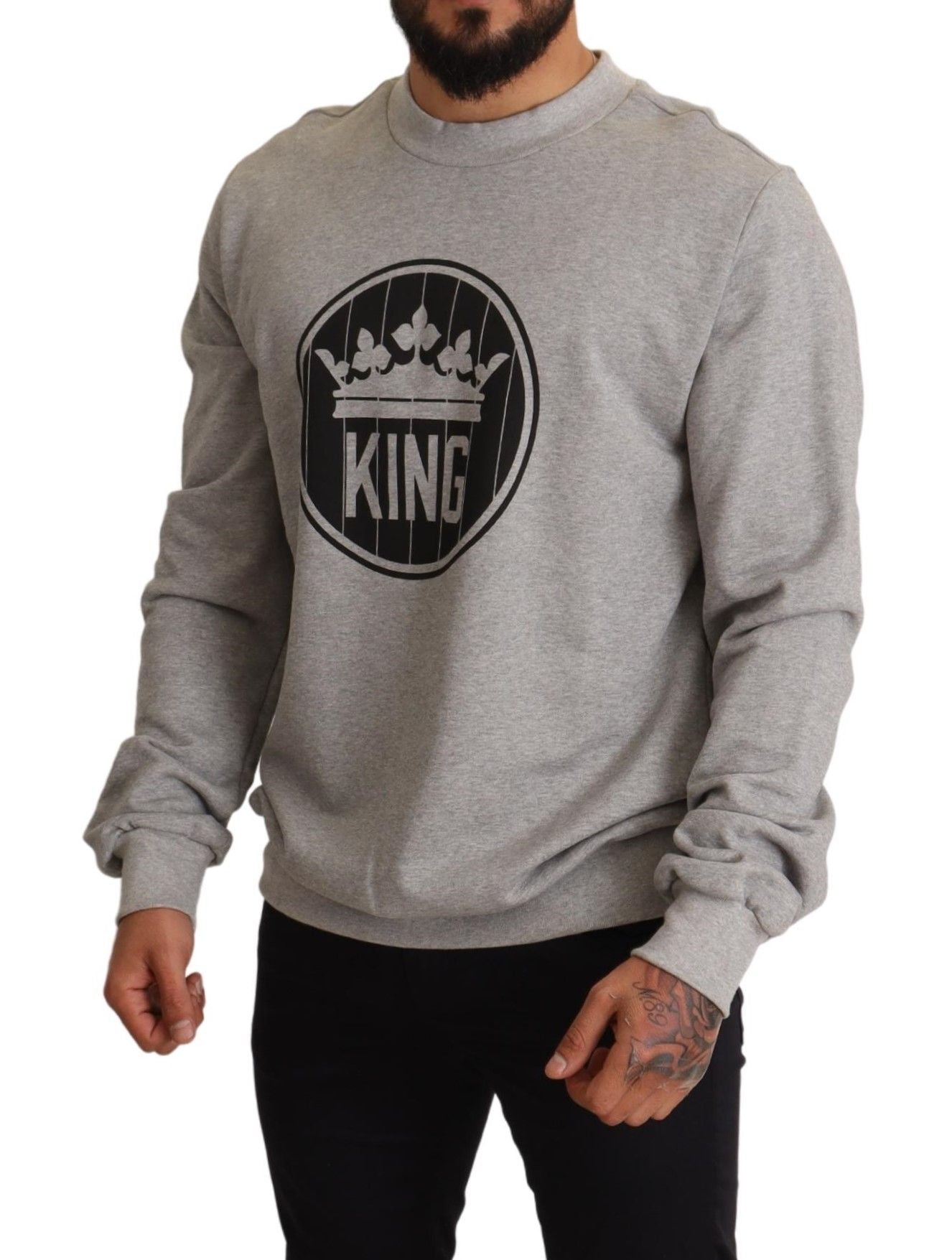 Dolce & Gabbana Jersey Regal Crown Cotton - Gris Sofisticado