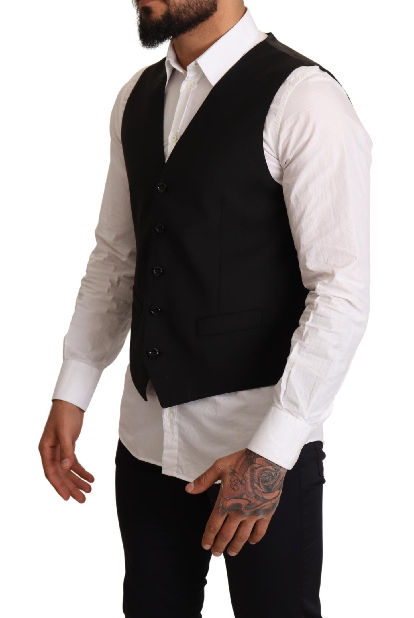 Dolce & Gabbana Elegant Black Formal Dress Vest - Elegance Online Limited