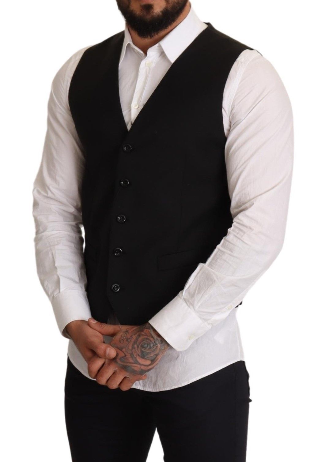 Dolce & Gabbana Elegant Black Formal Dress Vest - Elegance Online Limited