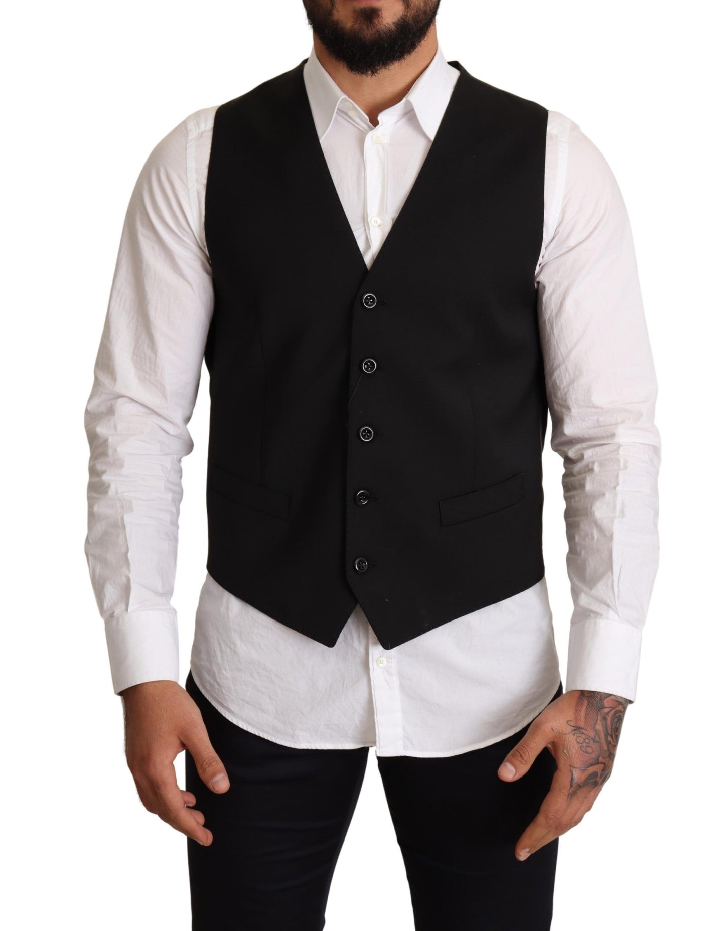 Dolce & Gabbana Elegant Black Formal Dress Vest - Elegance Online Limited