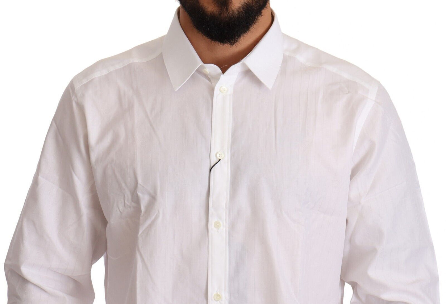 Dolce & Gabbana White Cotton Martini Fit Shirt - Elegance Online Limited