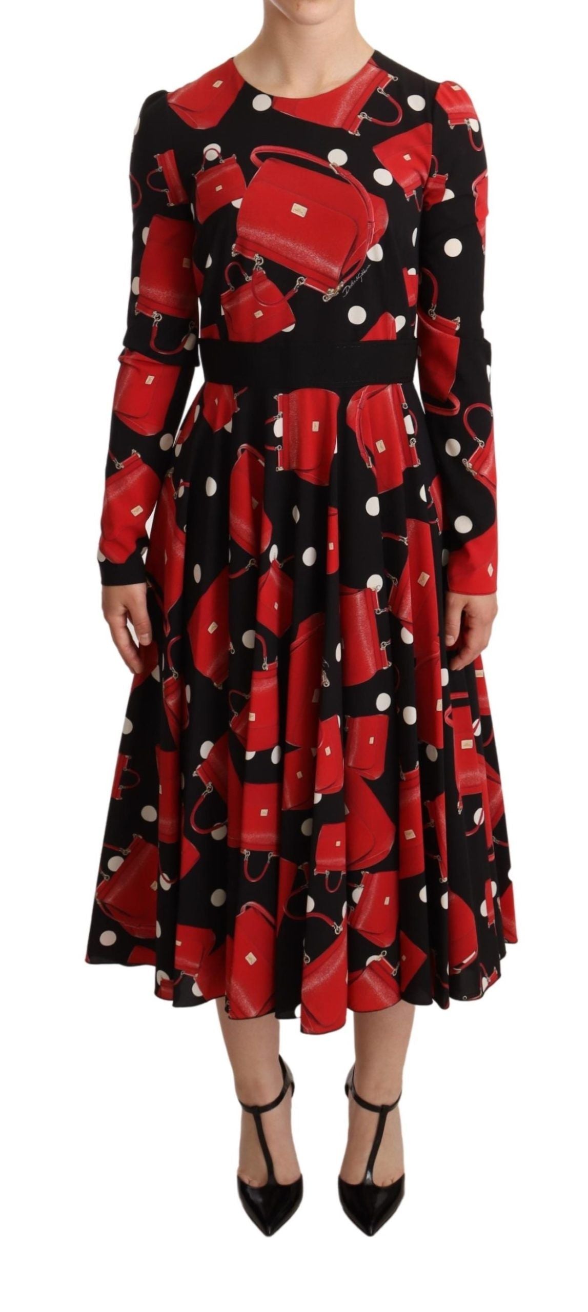 Dolce & Gabbana Elegant Sicily Print Flared Midi Dress - Elegance Online Limited