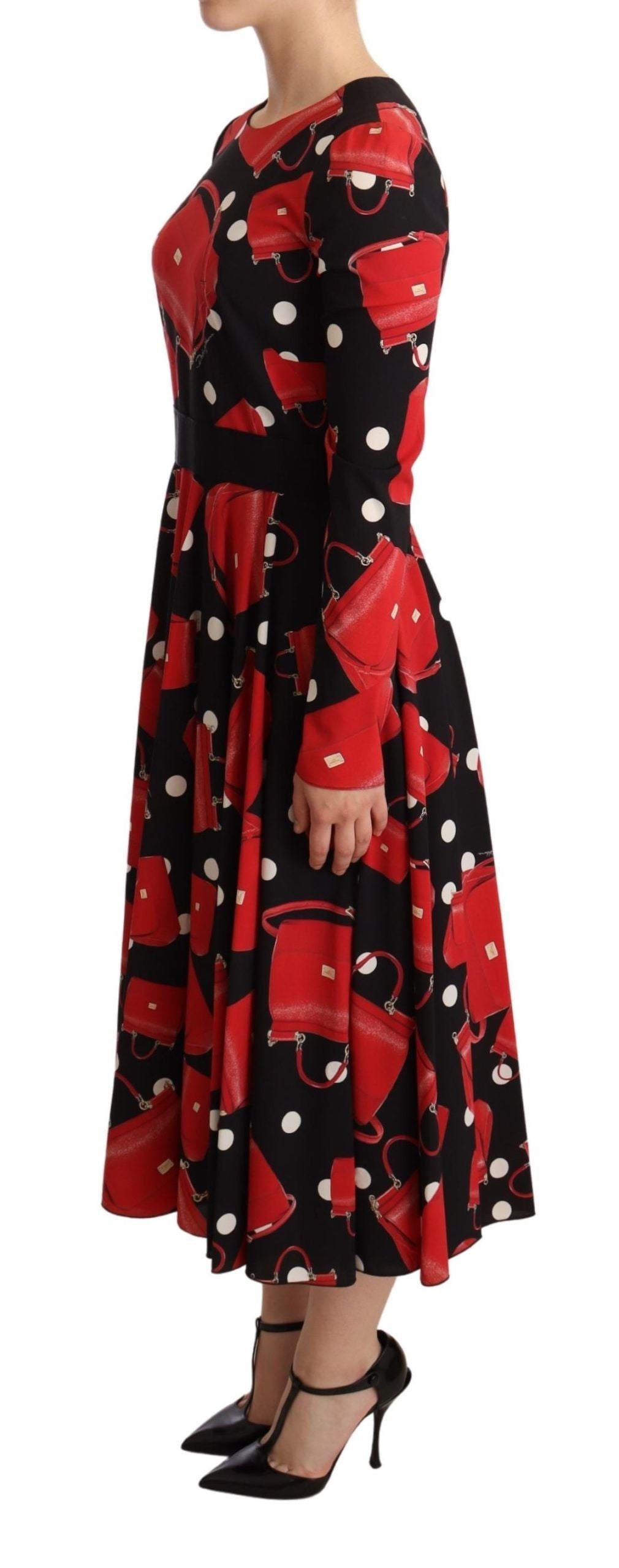 Dolce & Gabbana Elegant Sicily Print Flared Midi Dress - Elegance Online Limited
