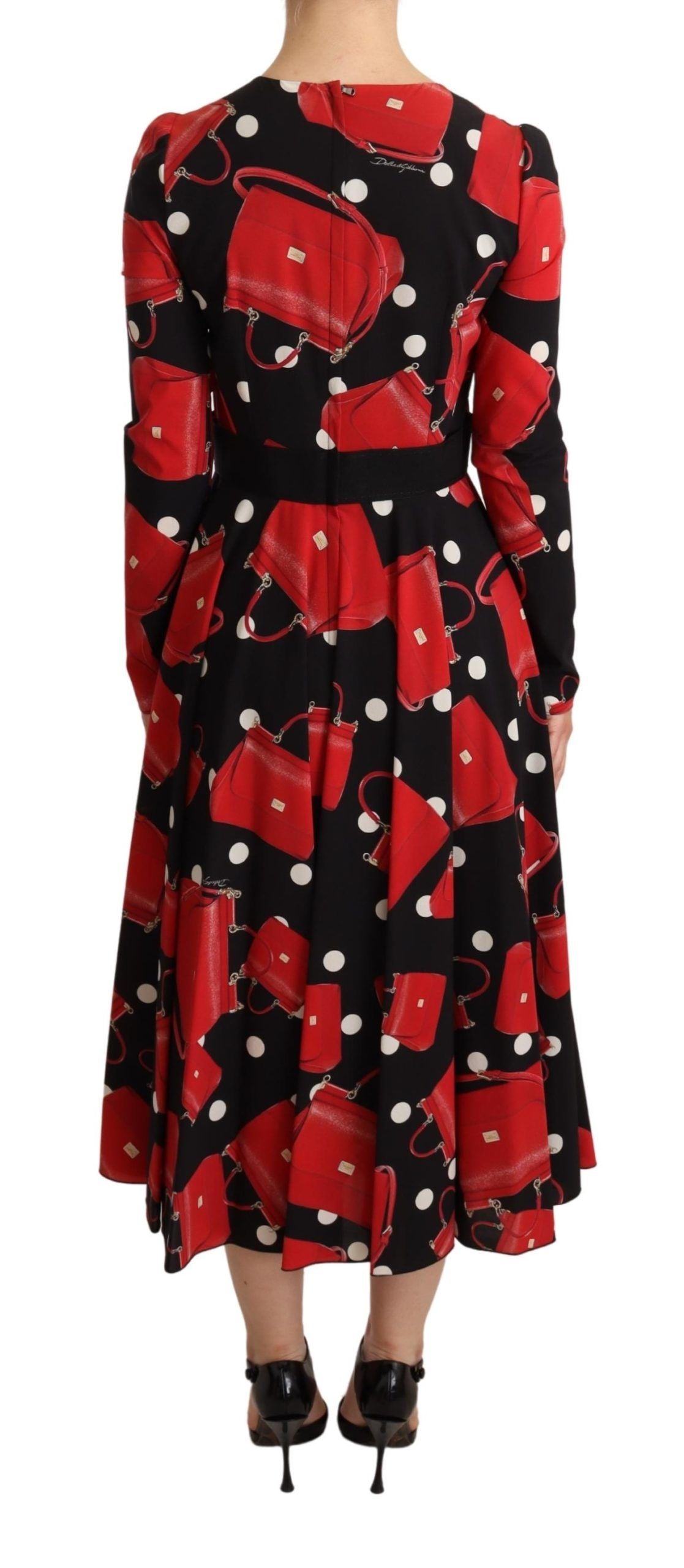 Dolce & Gabbana Elegant Sicily Print Flared Midi Dress - Elegance Online Limited