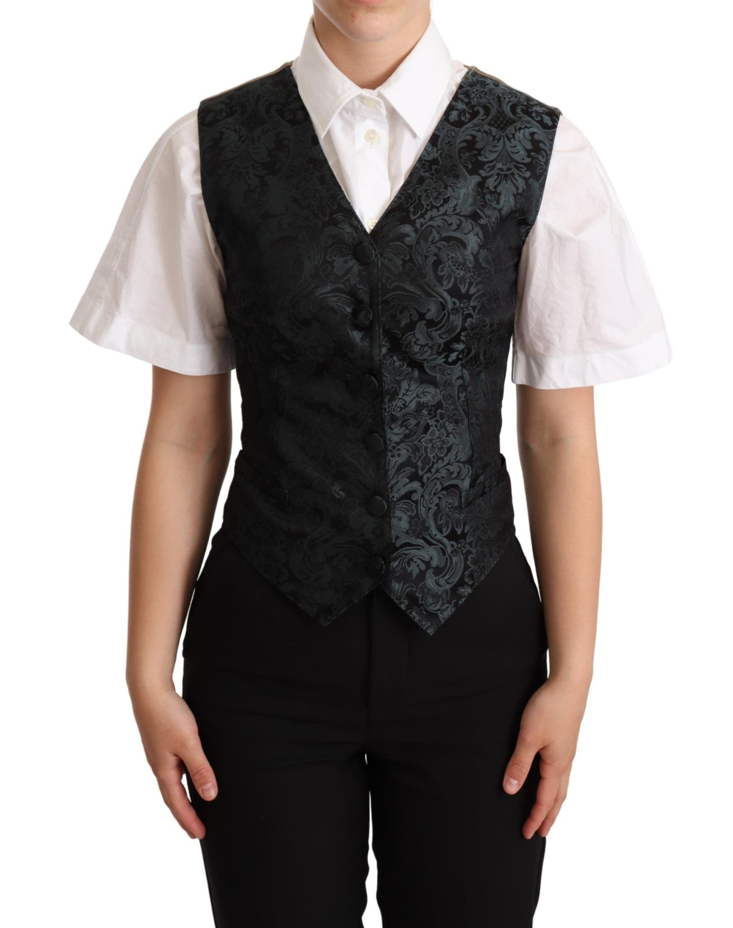 Dolce & Gabbana Enchanting Jacquard Floral Waistcoat - Elegance Online Limited