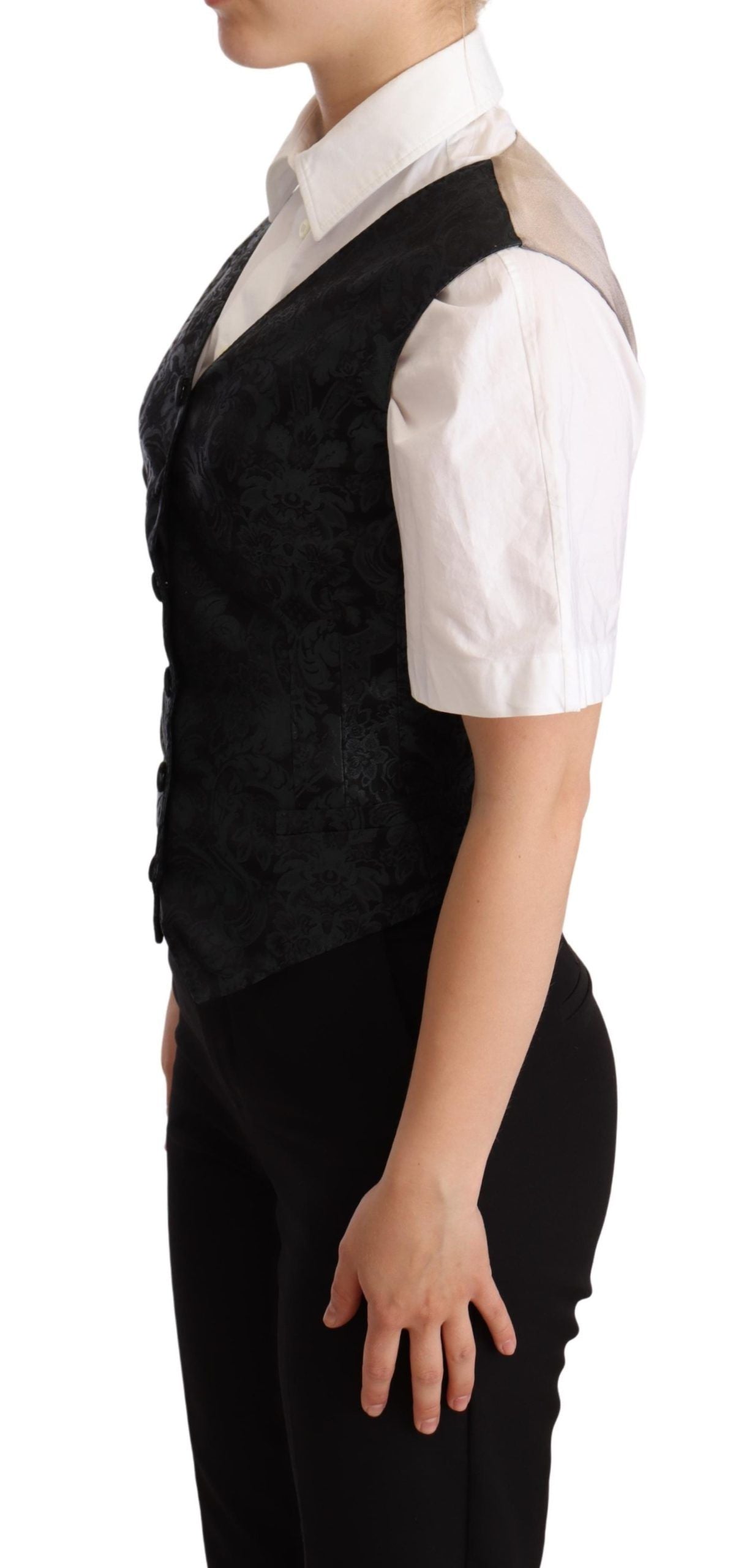 Dolce & Gabbana Enchanting Jacquard Floral Waistcoat - Elegance Online Limited