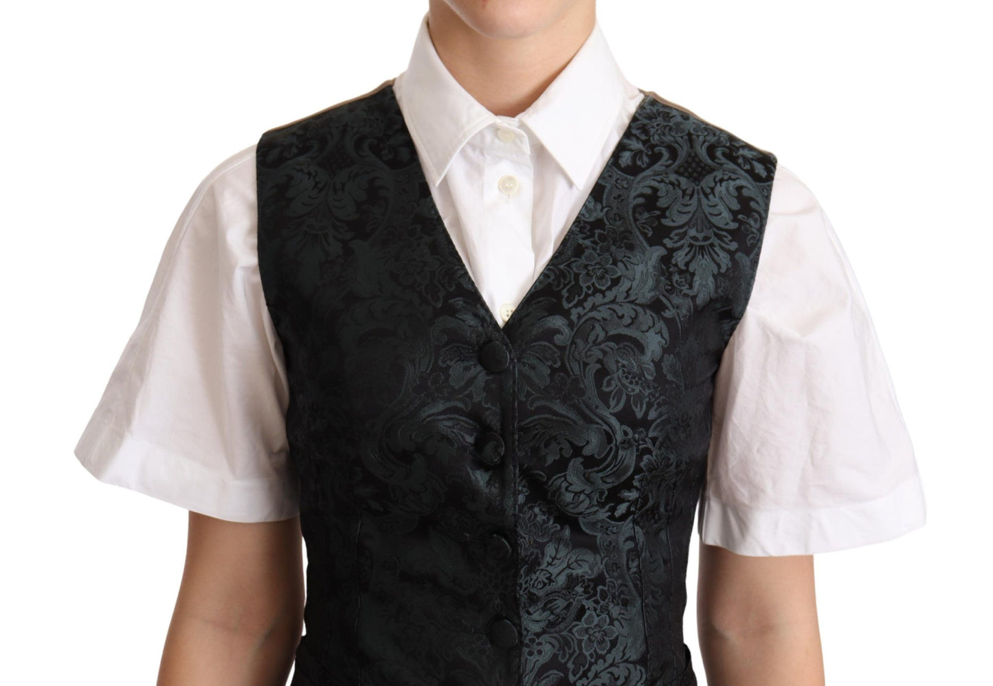 Dolce & Gabbana Enchanting Jacquard Floral Waistcoat - Elegance Online Limited