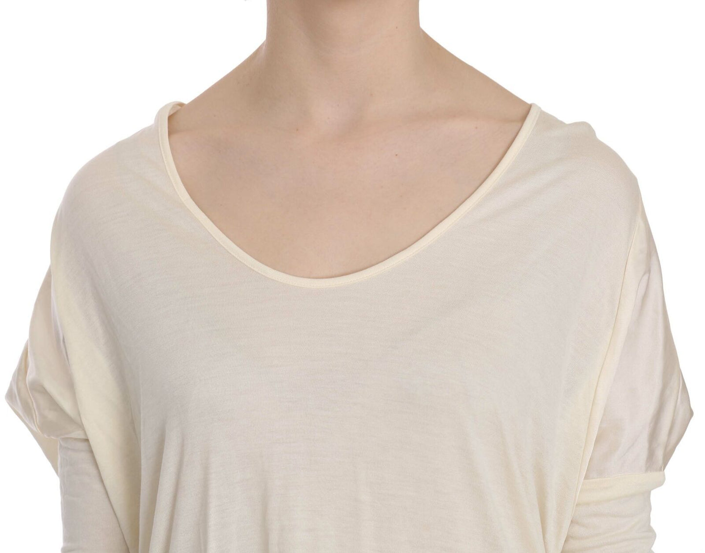 Costume National Chic Cream A-Line Elbow Sleeve Dress - Elegance Online Limited