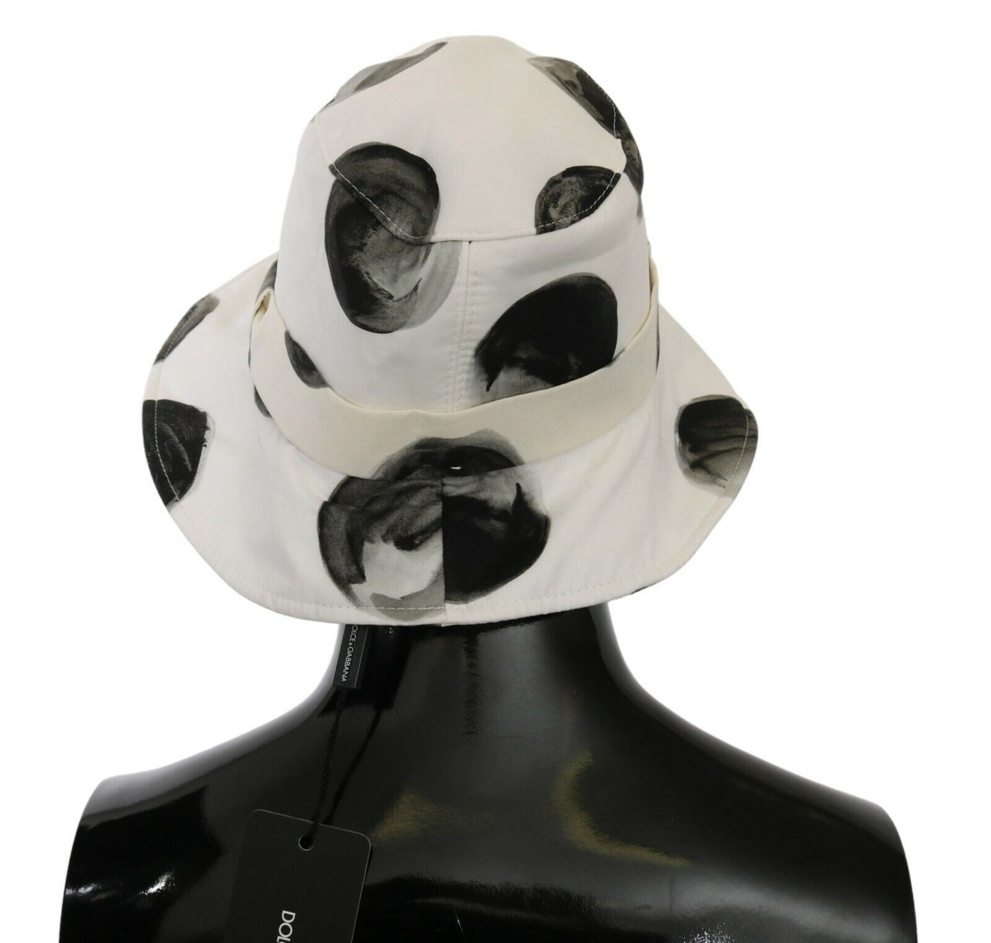 Dolce & Gabbana Polka Dot Cotton Bucket Hat - White & Black - Elegance Online Limited