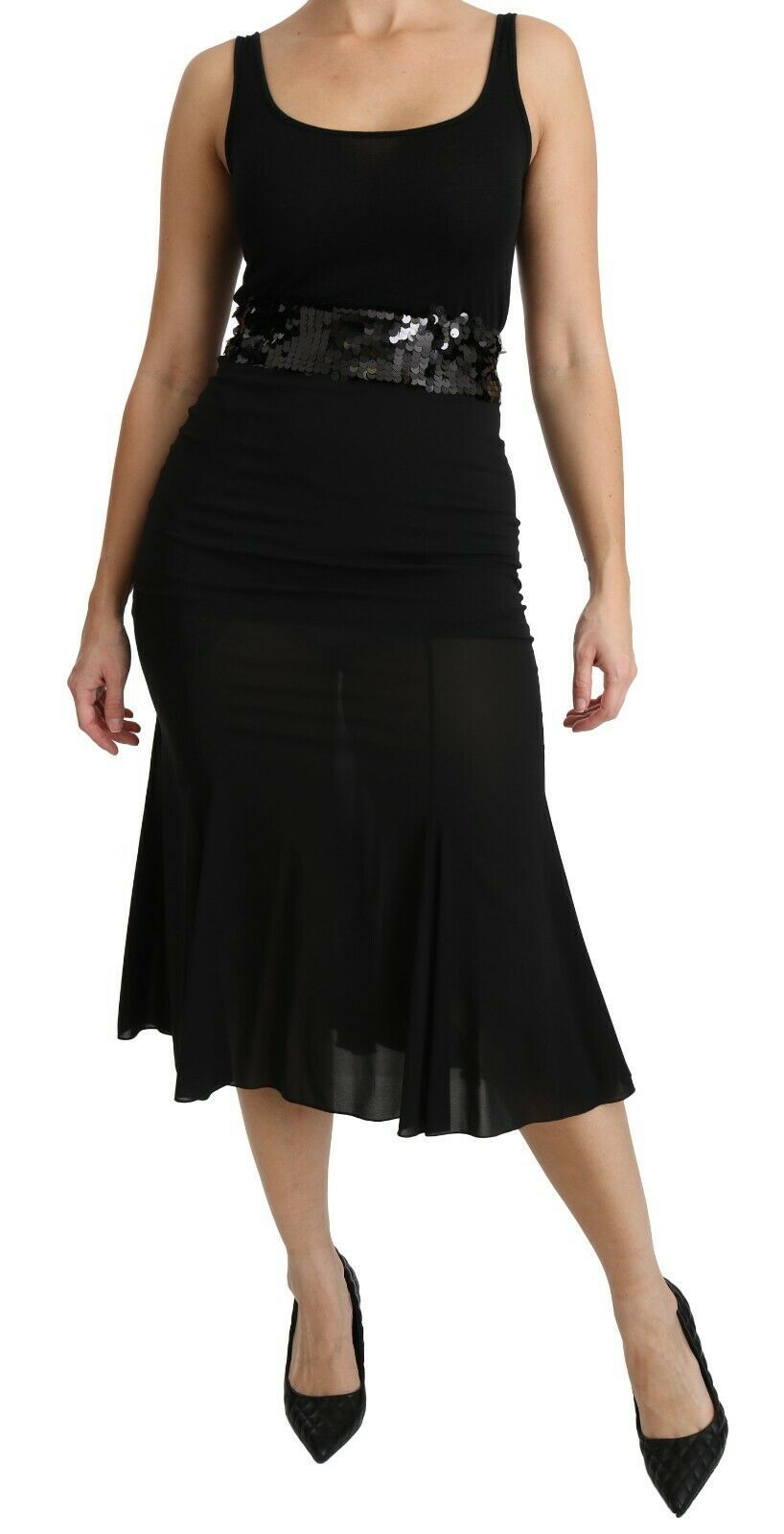 Dolce & Gabbana Chic High Waist Black Silk Blend Skirt - Elegance Online Limited