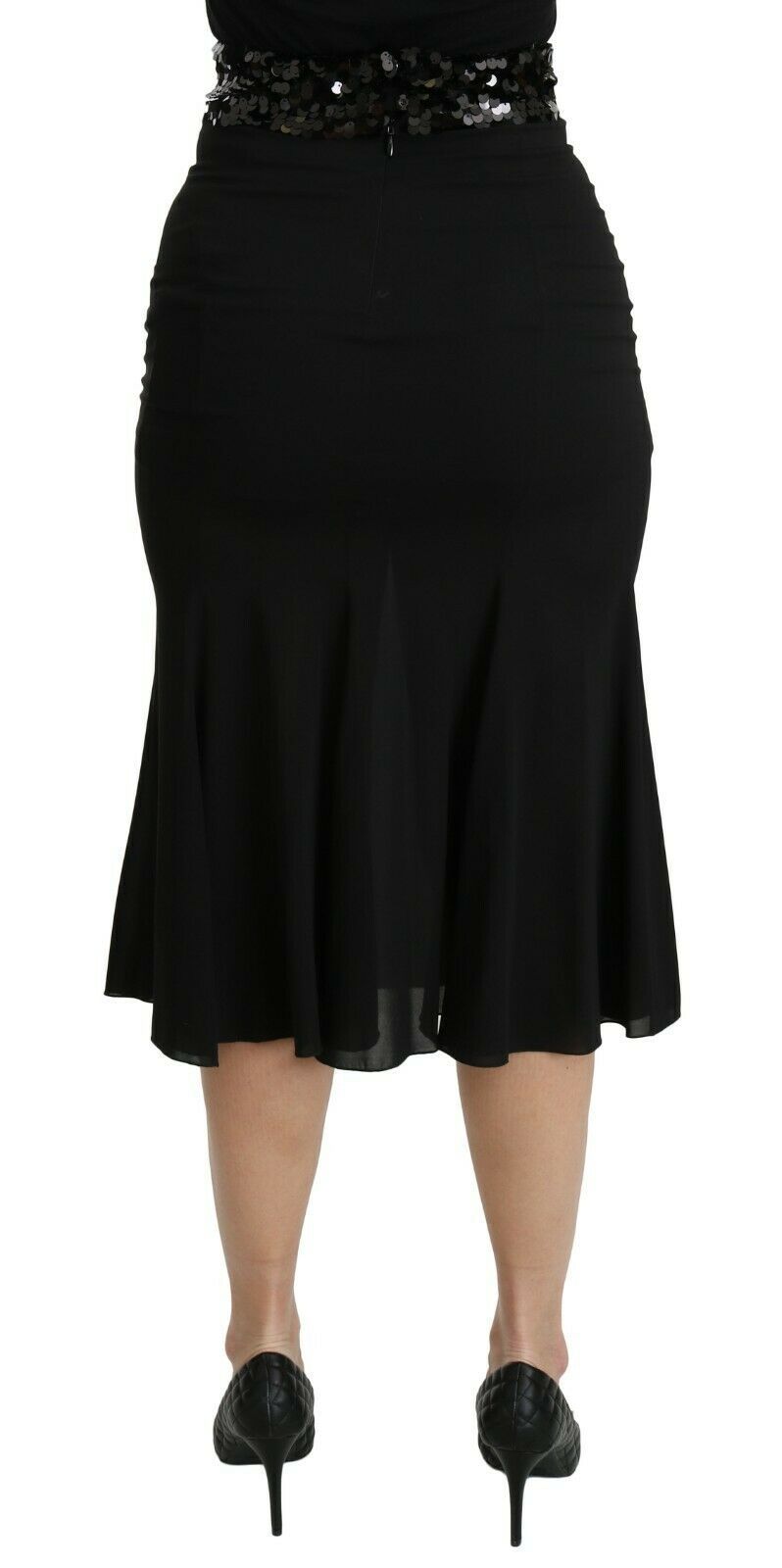Dolce & Gabbana Chic High Waist Black Silk Blend Skirt - Elegance Online Limited