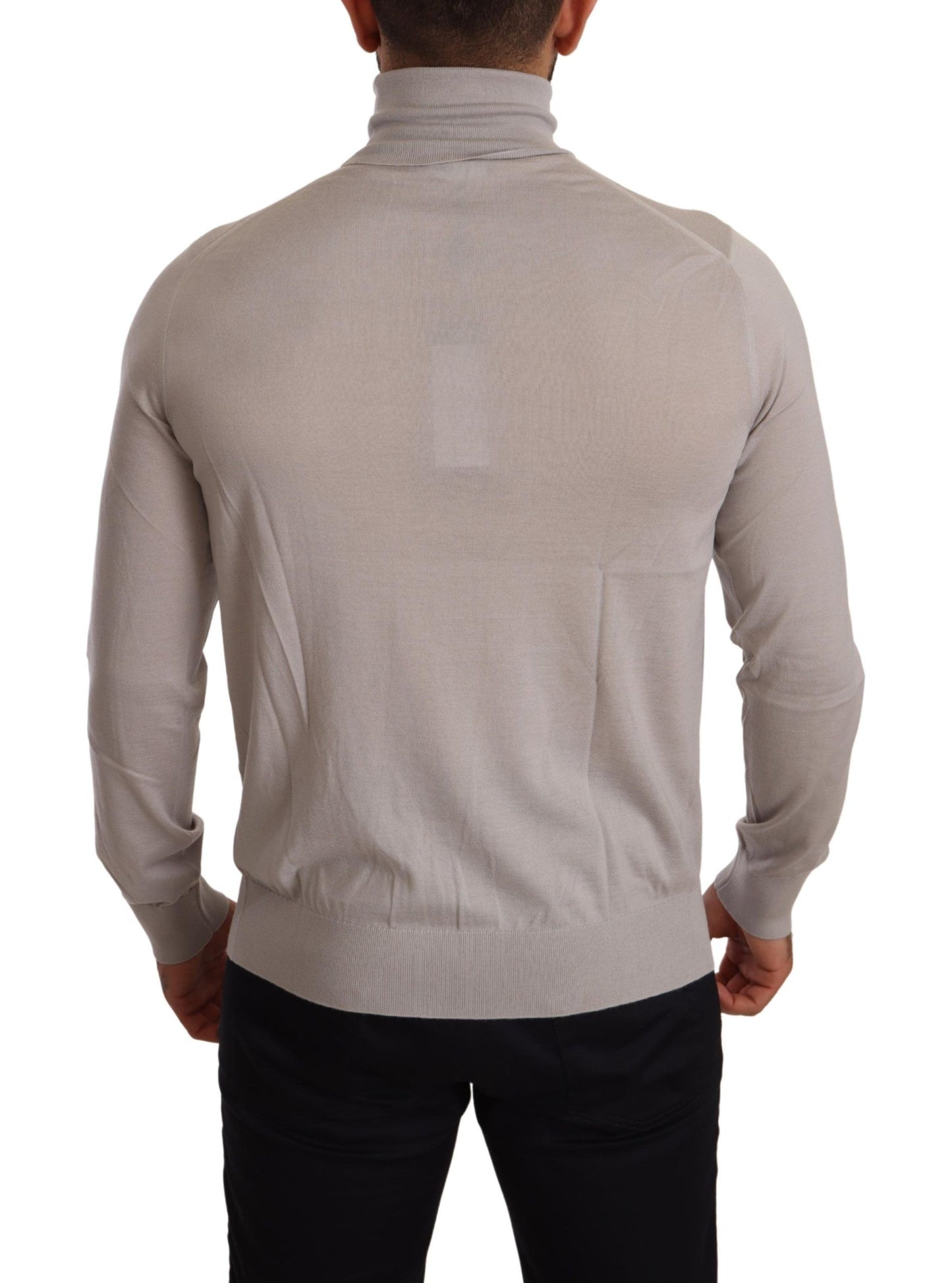 Dolce & Gabbana Elegant Light Blue Cashmere Turtleneck Sweater - Elegance Online Limited