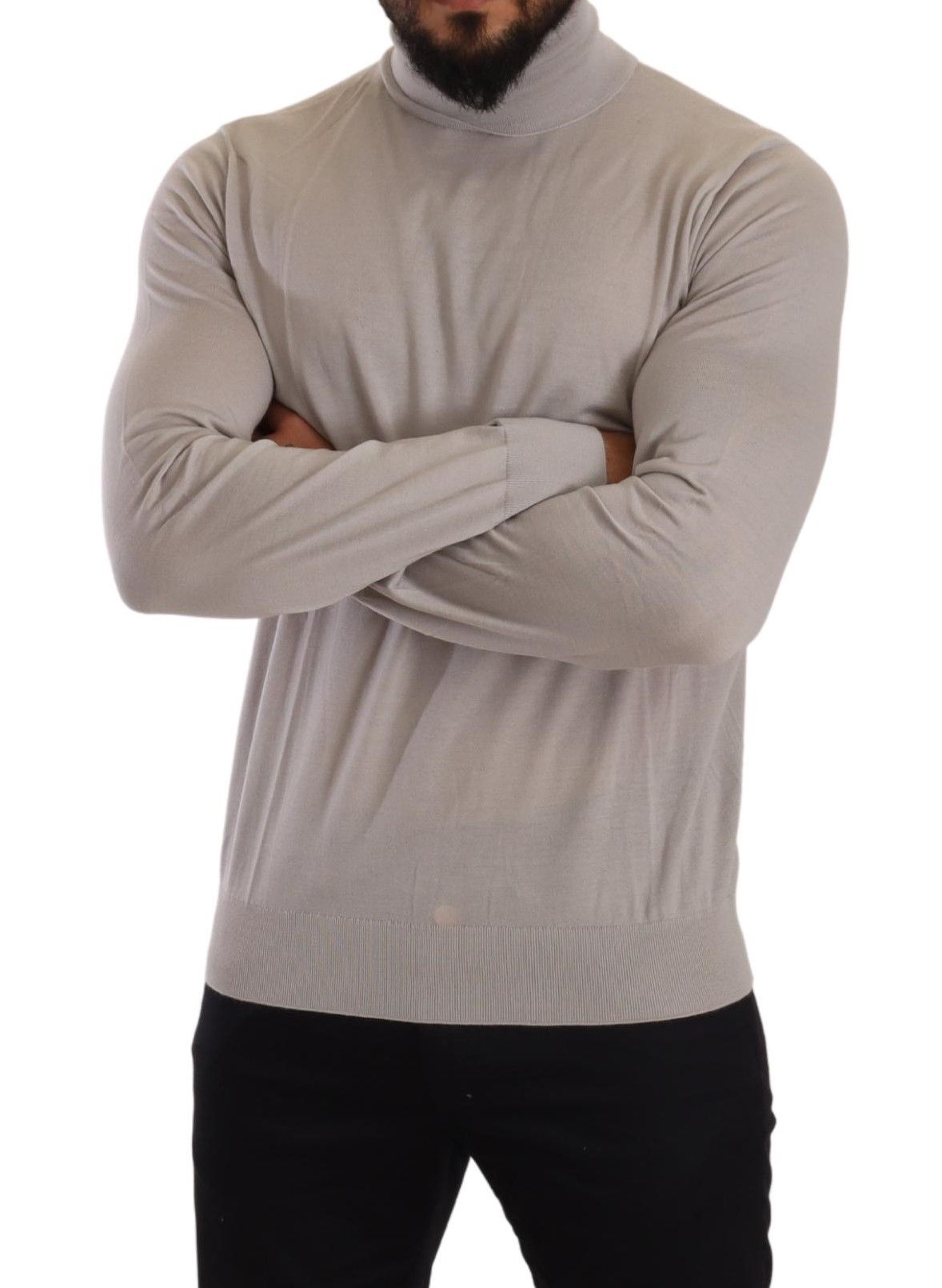 Dolce & Gabbana Elegant Light Blue Cashmere Turtleneck Sweater - Elegance Online Limited