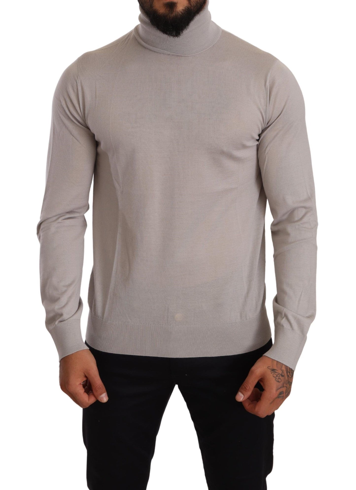 Dolce & Gabbana Elegant Light Blue Cashmere Turtleneck Sweater - Elegance Online Limited